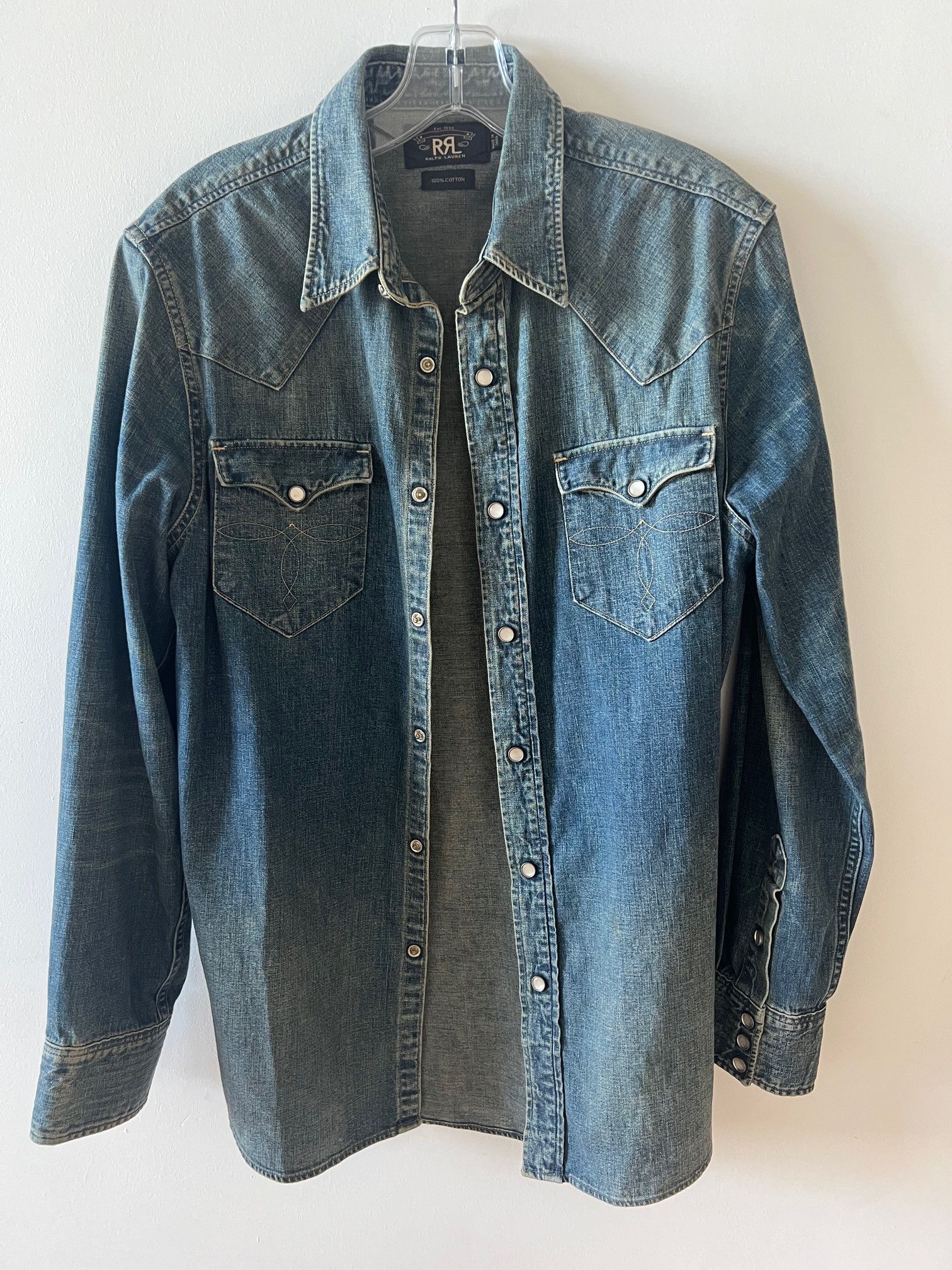 RRL Ralph Lauren RRL Slim Fit Denim Western Shirt | Grailed