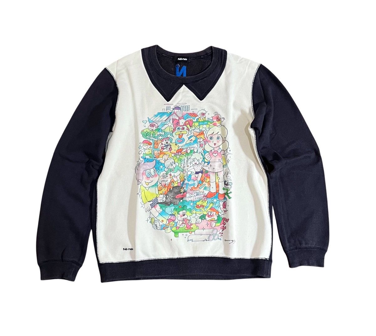 Issey Miyake Vintage ne-net two tone doraemon inspired sweatshirt Size US S / EU 44-46 / 1 - 1 Thumbnail