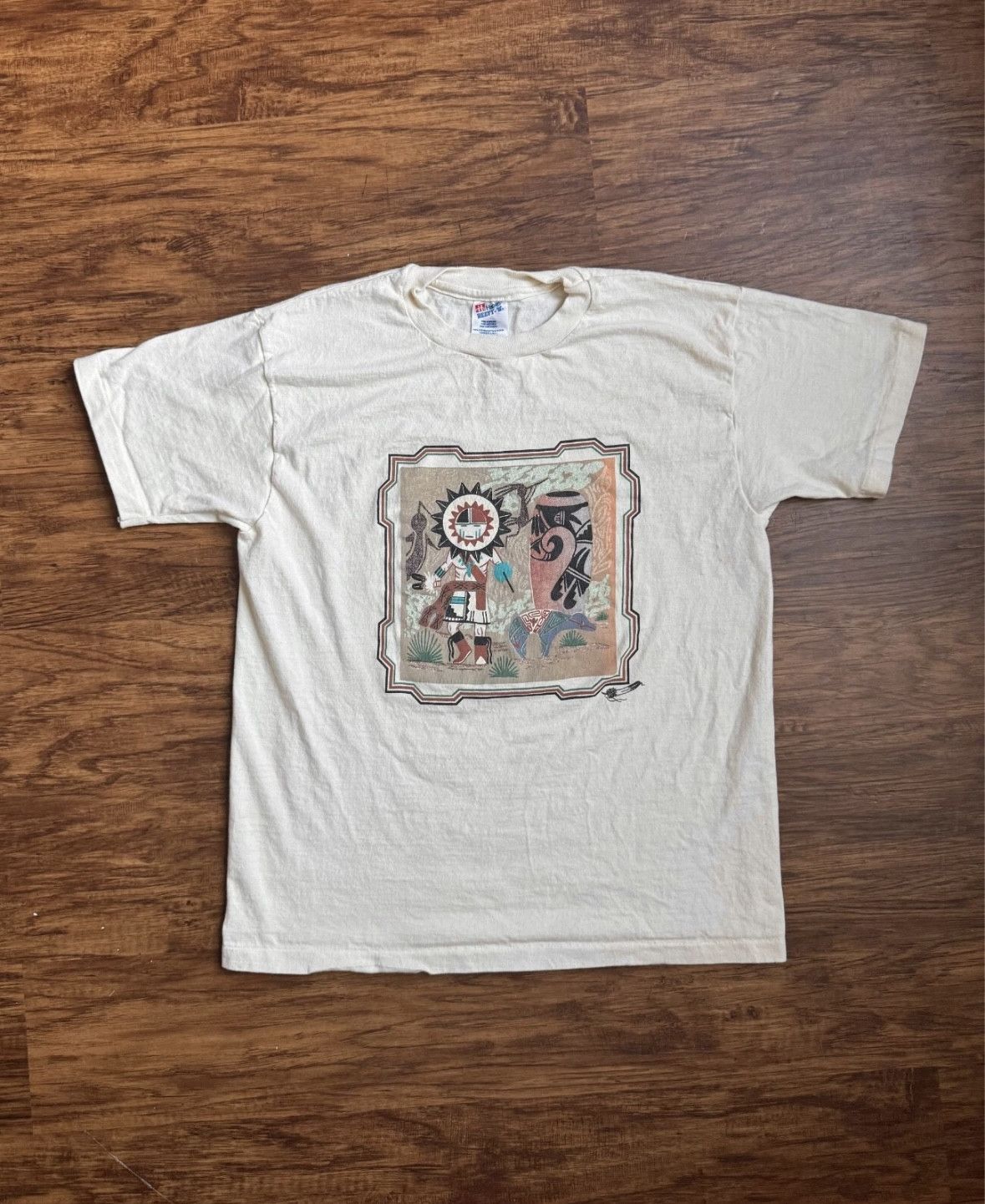 Hanes Keith Silversmith Navajo Sand Paintings Single Stitch Shirt Size US M / EU 48-50 / 2 - 2 Thumbnail