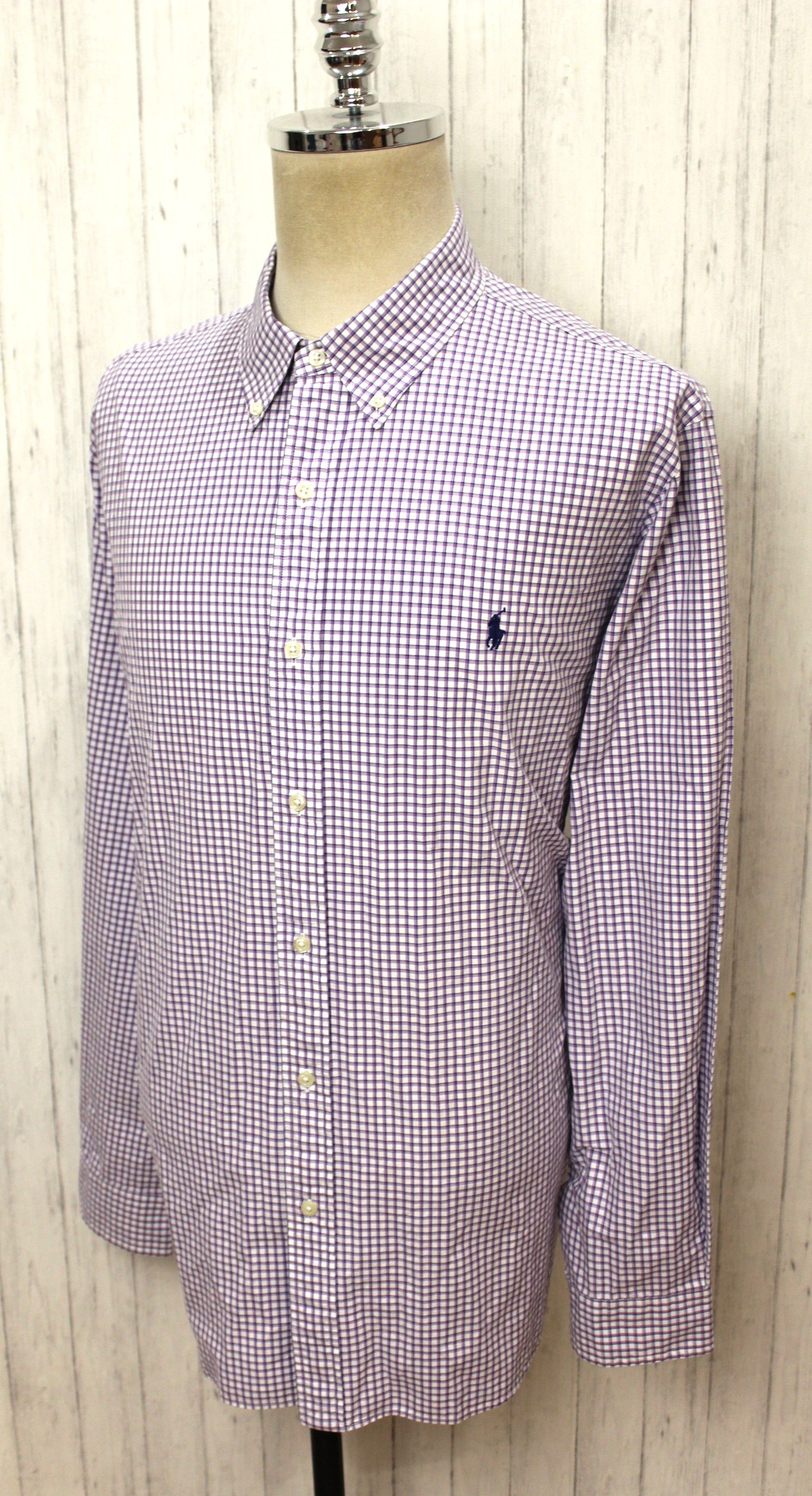 Polo Ralph Lauren RALPH LAUREN Long Sleeve Purple Check Shirt Size 2XL Size US XXL / EU 58 / 5 - 4 Thumbnail