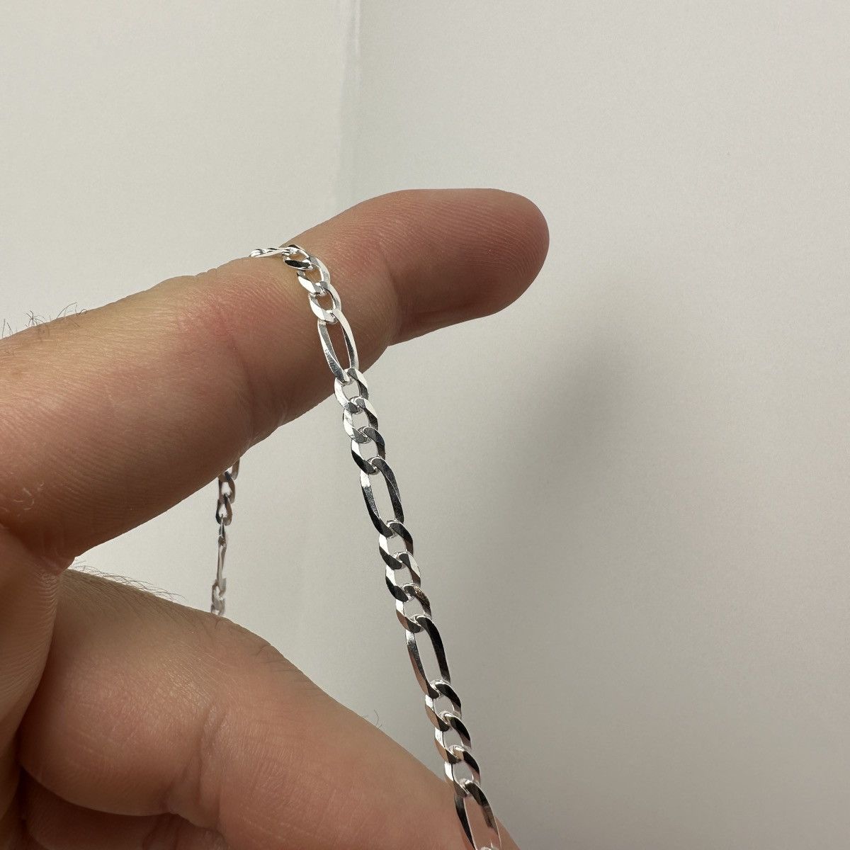 Sterling Silver Silver Chain Solid Silver Figaro Chain 3mm 22in Stamped 925 Size ONE SIZE - 3 Thumbnail