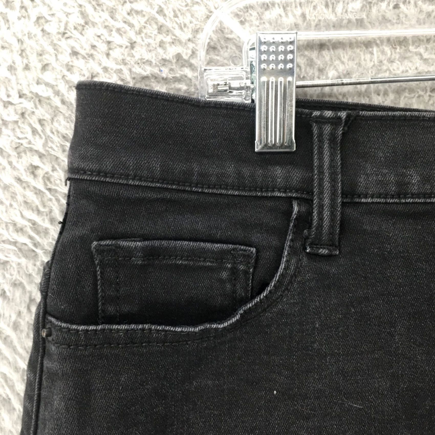 Vintage VINTAGE Sneak Peek High Rise A Line Mini Skirt Womens M Black Denim Casual Zip Fly Size 32" / US 10 / IT 46 - 2 Thumbnail