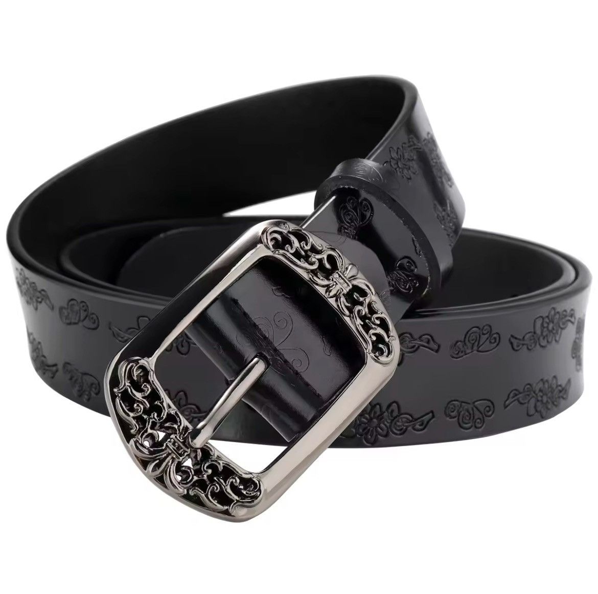 Cowboy Equipment × Vintage vintage style american western floral design black belt Size ONE SIZE - 1 Thumbnail