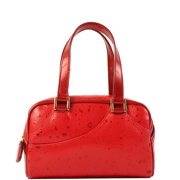 image of Dior Side Logo Plate Mini Top Handle Bag Red, Women's