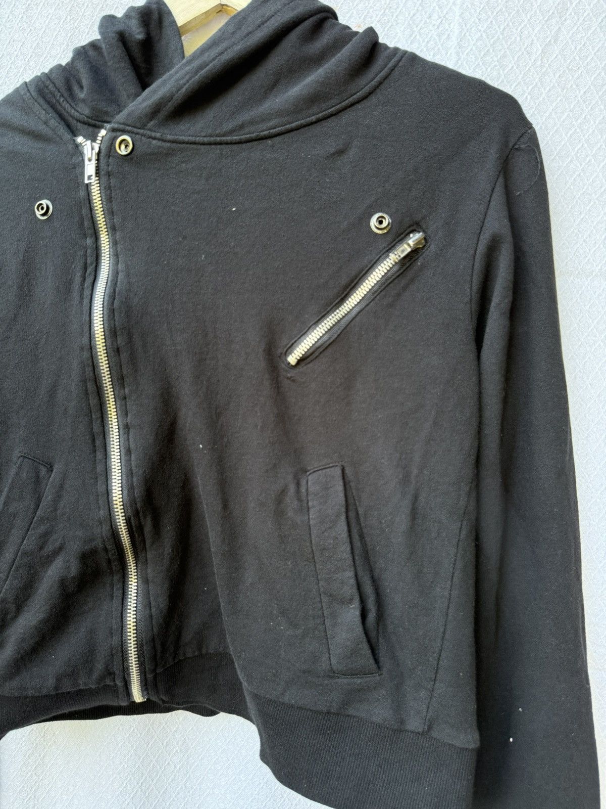 Hysteric Glamour Assymetrical Zipper Black Hoodie Ifsixwasnine Styled Size US S / EU 44-46 / 1 - 4 Thumbnail