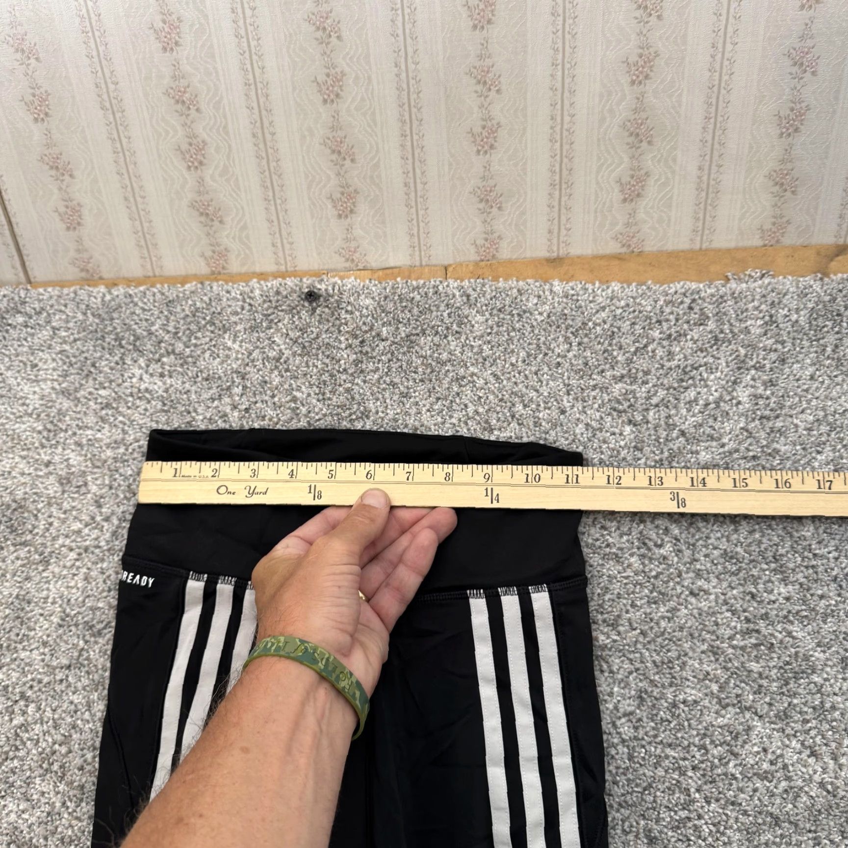 Adidas Adidas AEROREADY Leggings Womens XS Black Striped High Rise Yoga Athletic Size 26" / US 2 / IT 38 - 2 Thumbnail