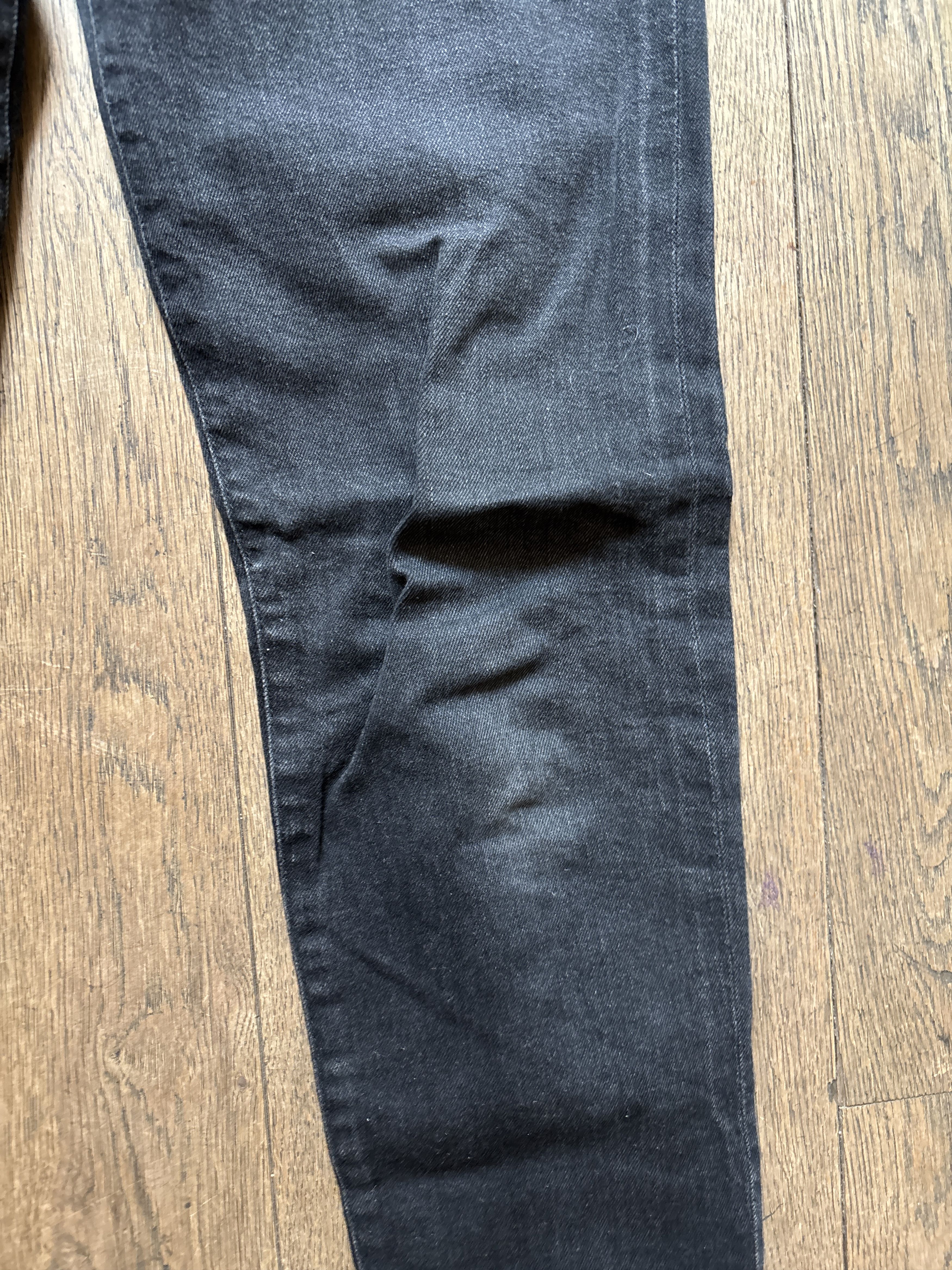 Saint Laurent Paris D14 Distressed Black Japanese Denim Size US 29 - 4 Thumbnail
