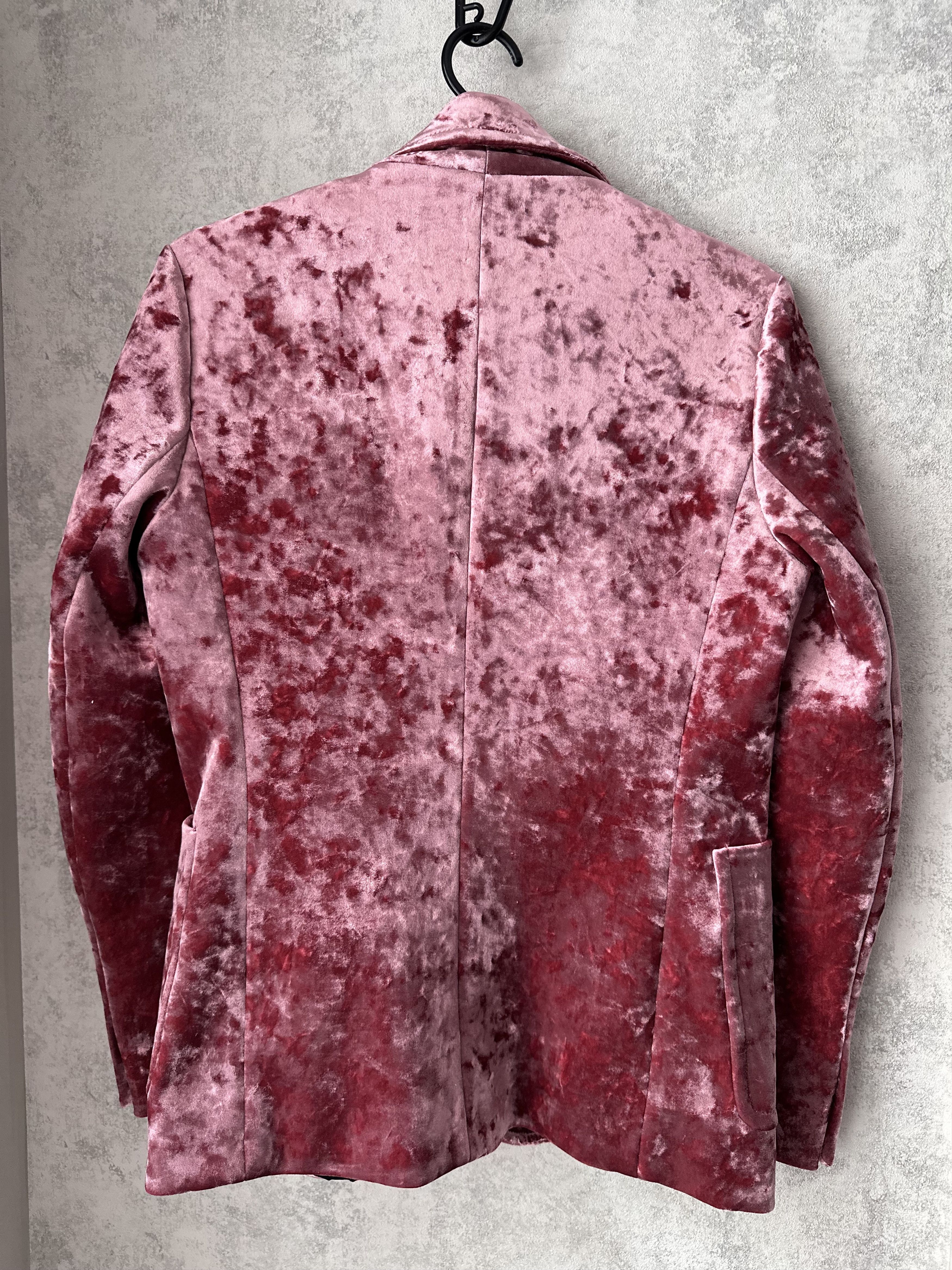 Sandro Sandro Paris Velvet Blazer Jacket Burgundy Designer Size XS / US 0-2 / IT 36-38 - 12 Thumbnail