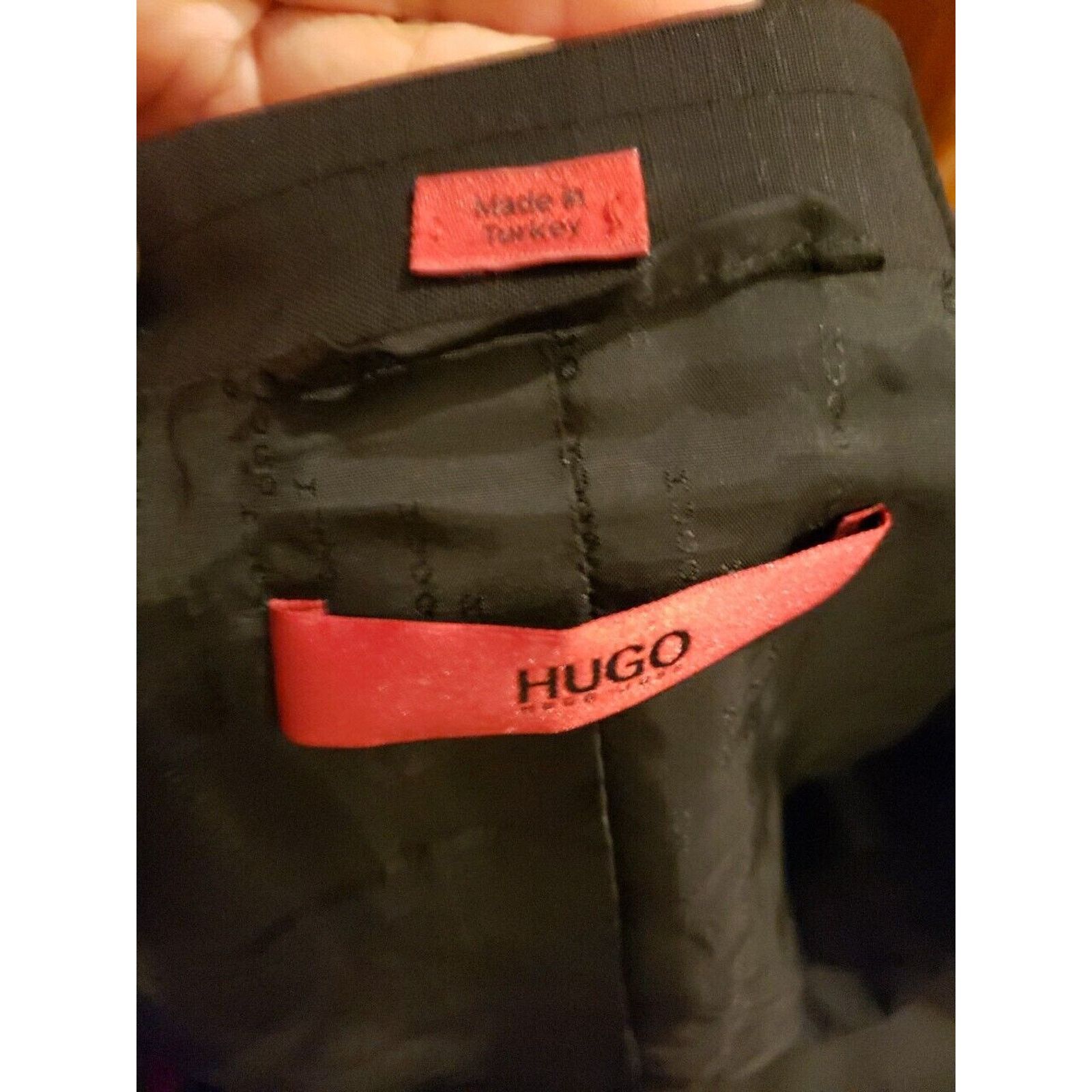 Hugo Boss Hugo Boss Mens Wool Two Button Blazer Jacket Black Size 44 S Size 44S - 6 Thumbnail