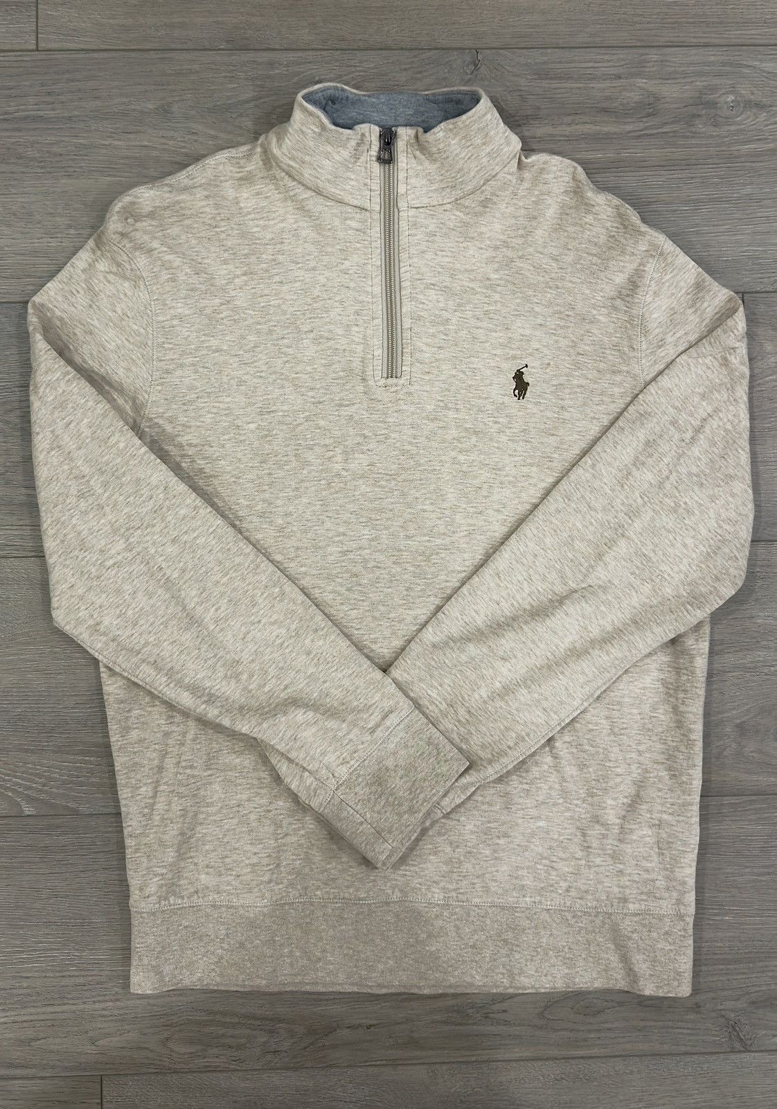 Polo Ralph Lauren Polo Ralph Lauren Beige Quarter-Zip Sweater Size US S / EU 44-46 / 1 - 1 Thumbnail
