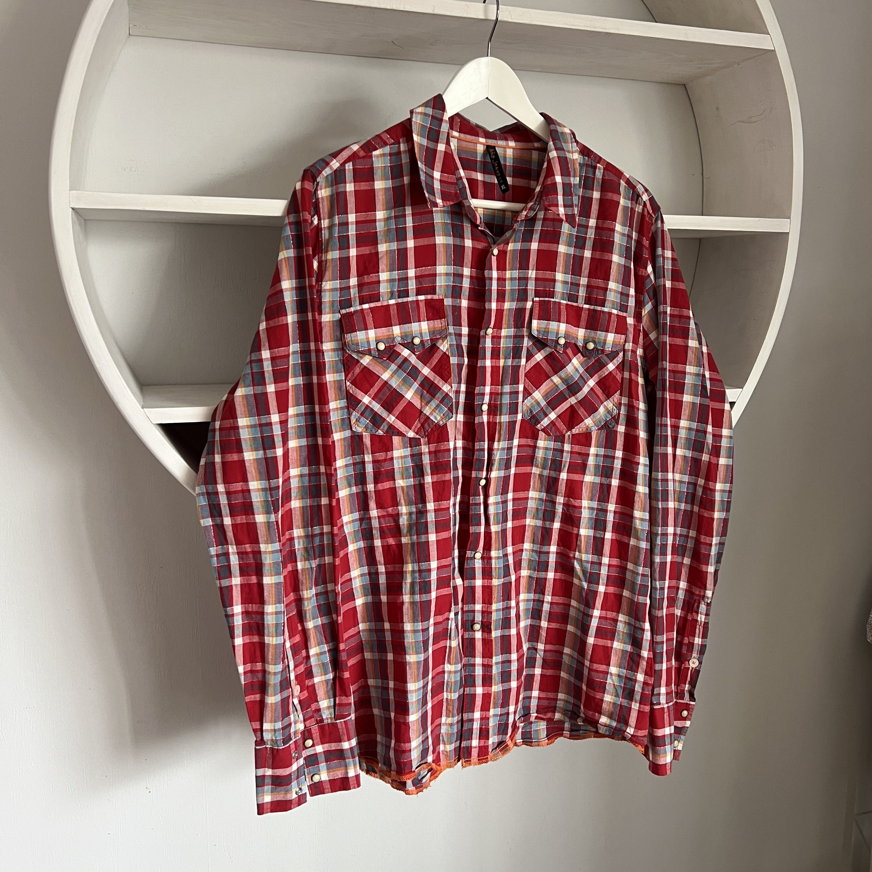 Nudie Jeans Men's NUDIE JEANS Western Cotton Japan Style Check Shirt Size US XL / EU 56 / 4 - 2 Thumbnail