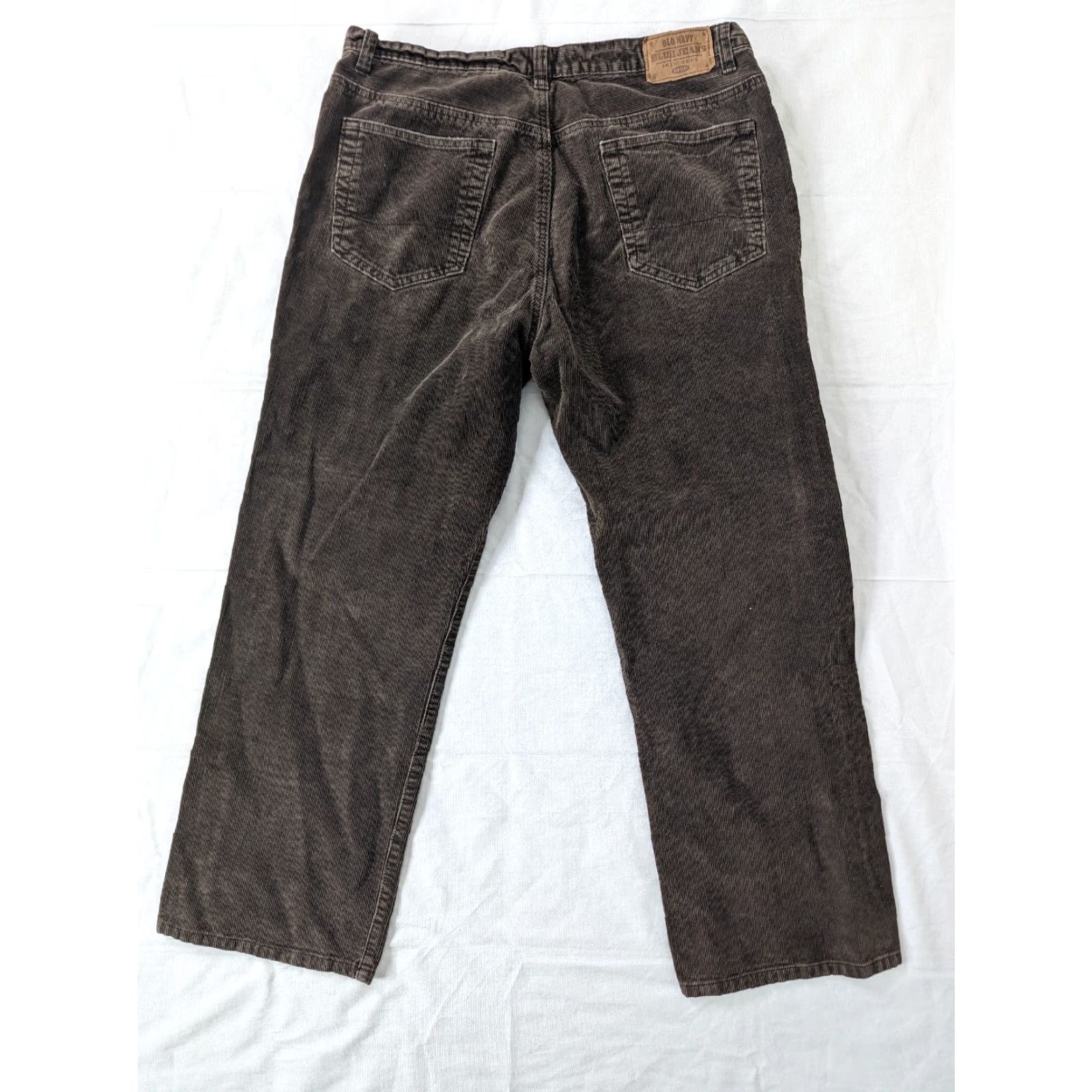 Old Navy VINTAGE Old Navy Pants 36x30 Brown Corduroy Wide Straight Leg Mens Regular Tapered 90s P2M Size US 36 / EU 52 - 2 Thumbnail