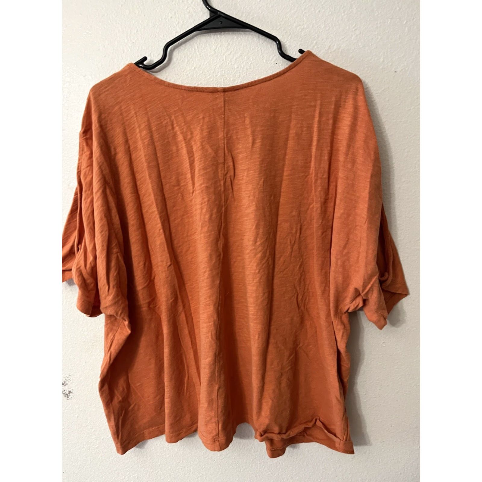 Jones New York Jones New York Signature Women's T-Shirt Short Sleeve V-Neck Orange 3X Plus Size Size XXL / US 16-18 / IT 52-54 - 2 Thumbnail