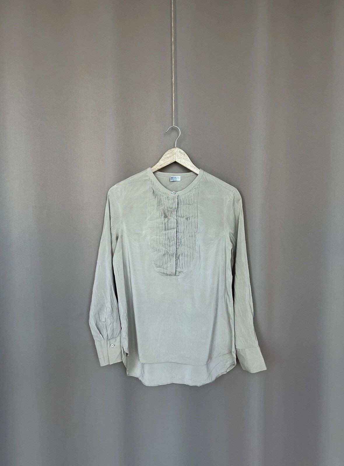 Brunello Cucinelli Brunello Cucinelli Silk Blouse Womens Size L Long Sleeve Size L / US 10 / IT 46 - 1 Thumbnail