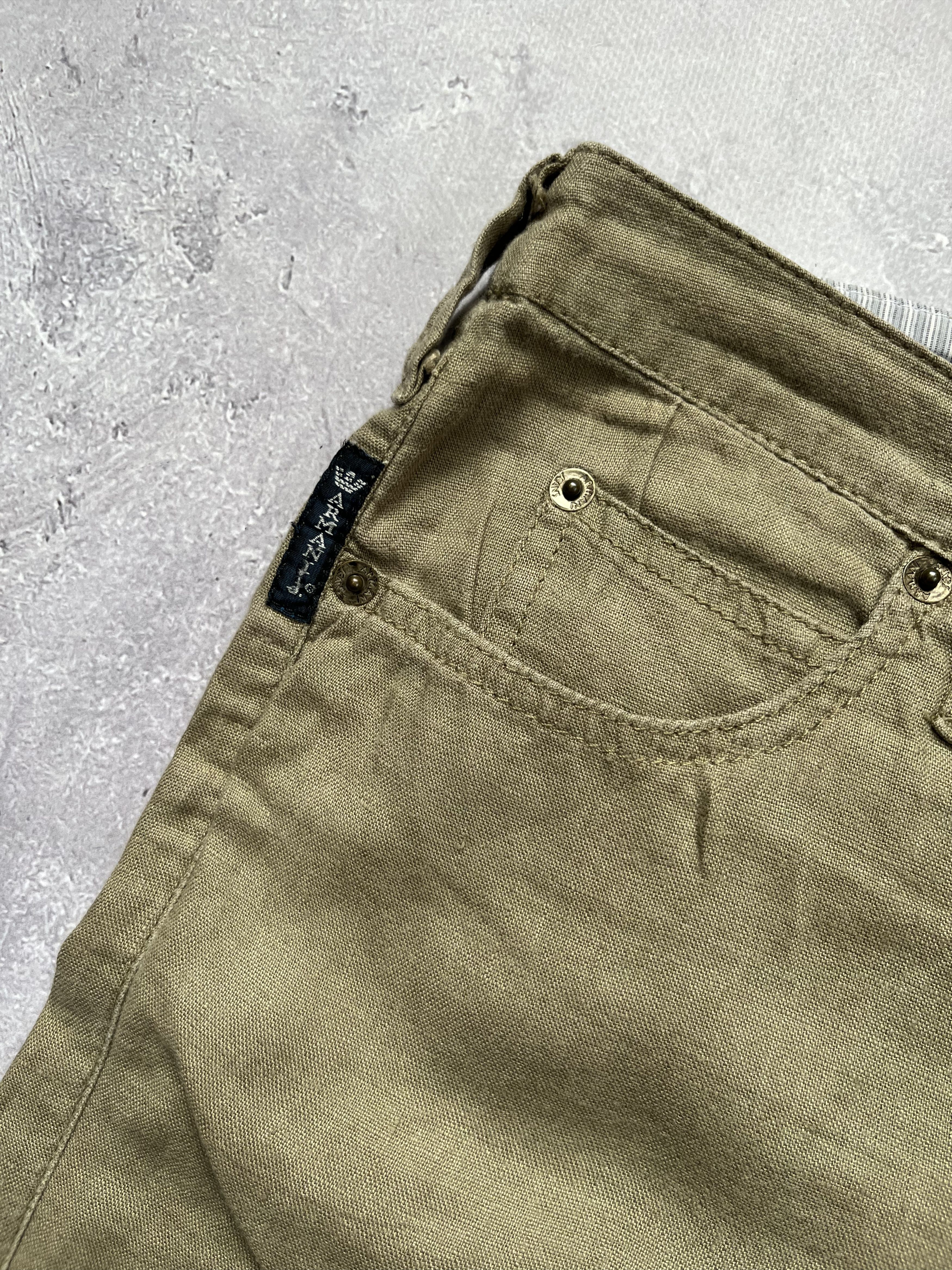 Giorgio Armani Armani Jeans Vintage Linen Lino Blend Wide Leg Pants Flare Size US 28 / EU 44 - 4 Thumbnail