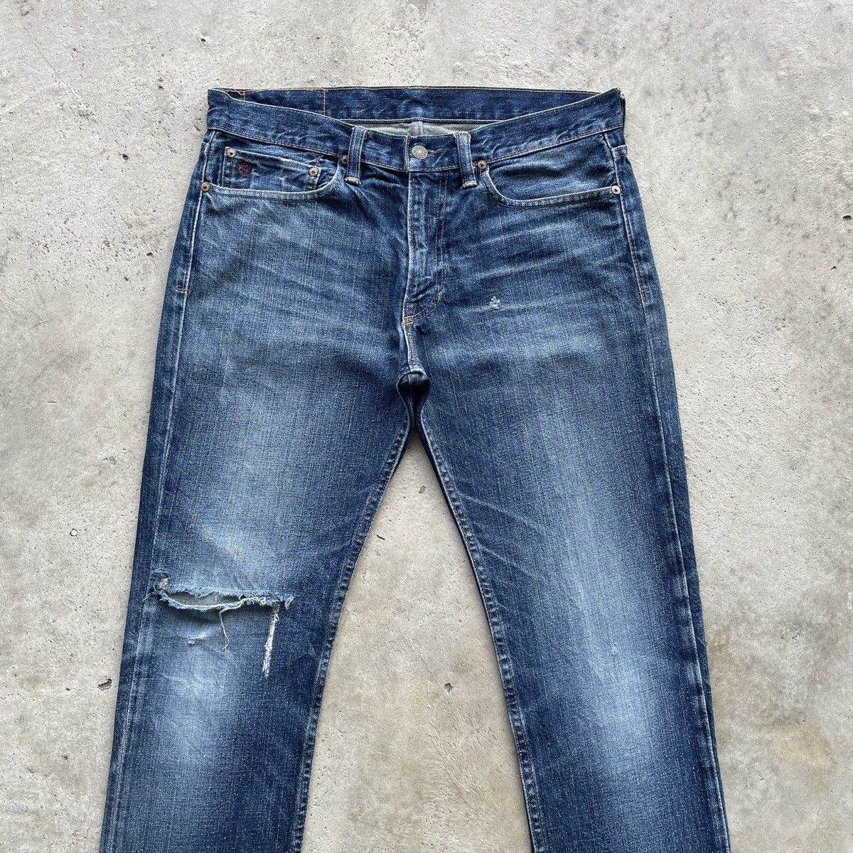 Jean × Polo Ralph Lauren × Ralph Lauren Vintage Polo Ralph Lauren Distressed Jeans Pants Faded Size US 34 / EU 50 - 3 Thumbnail