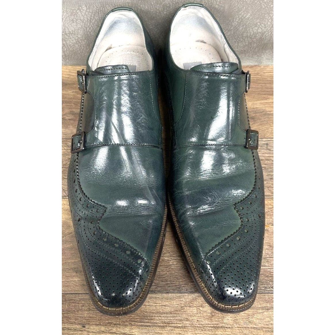 Designer Giovanni Koleman Leather Double Monk Strap Dress Shoes 12 Size US 12 / EU 45 - 2 Thumbnail