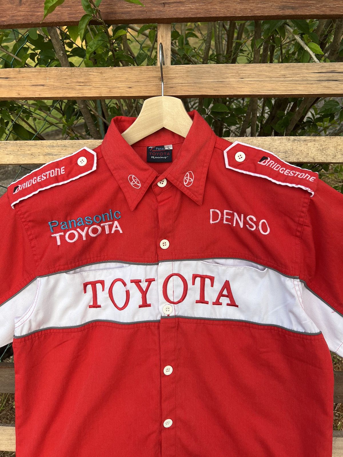Japanese Brand Toyota Panasonic Formula 1 Racing Shirt Button Up Size US L / EU 52-54 / 3 - 3 Thumbnail