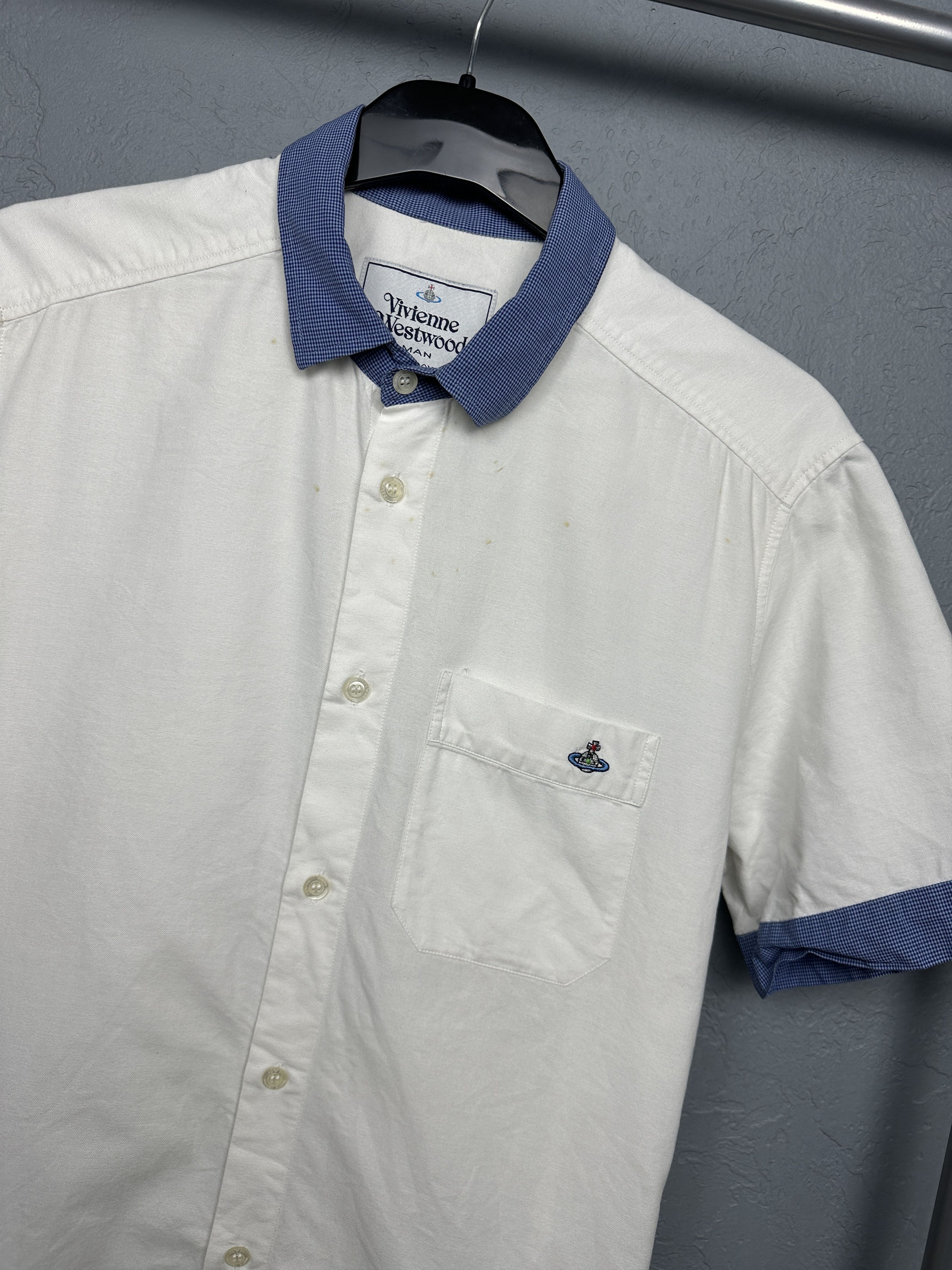 Vivienne Westwood Vivienne Westwood Mens Short Sleeve White Shirt Size US M / EU 48-50 / 2 - 2 Thumbnail