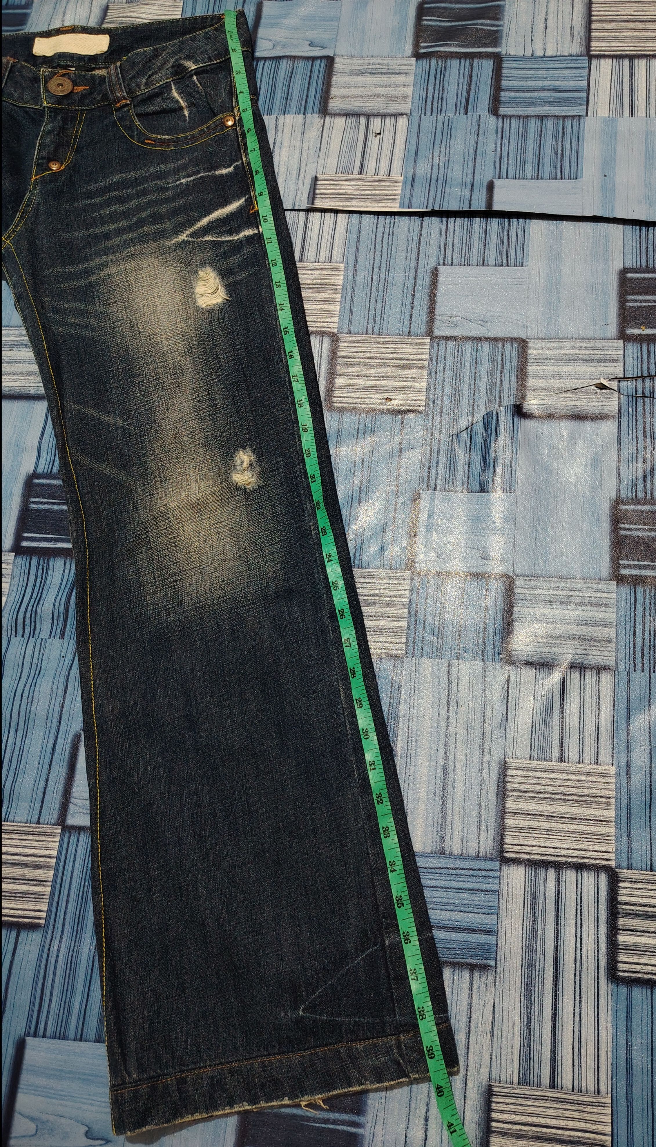 Who Decides War Japanese Saburoku Bell Bottom jeans Flared jeans Size US 31 - 23 Thumbnail