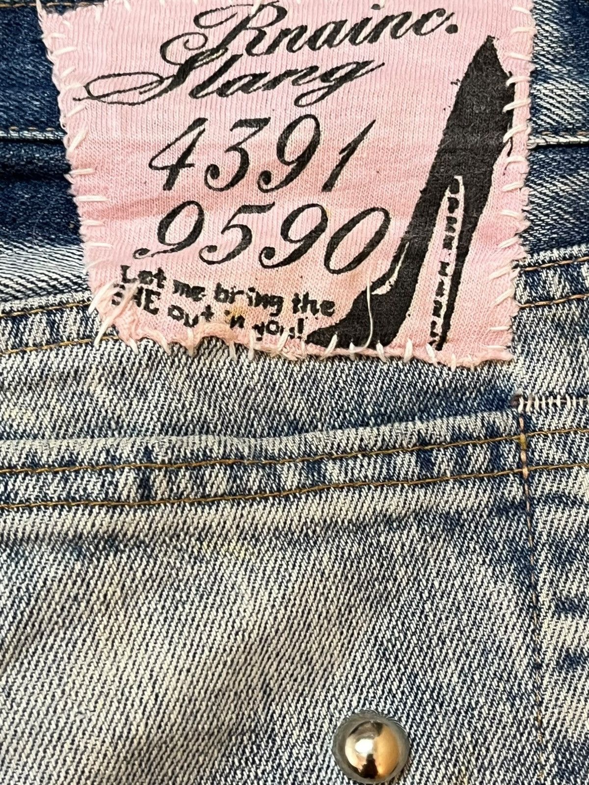 If Six Was Nine Vintage RNA Slang Patchwork Embroidery Grunge Denim Size US 32 / EU 48 - 9 Thumbnail