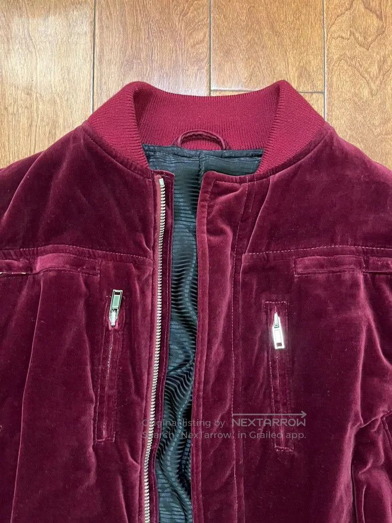Haider Ackermann Haider Ackermann Red Velvet Bomber Jacket. Size US XL / EU 56 / 4 - 4 Thumbnail