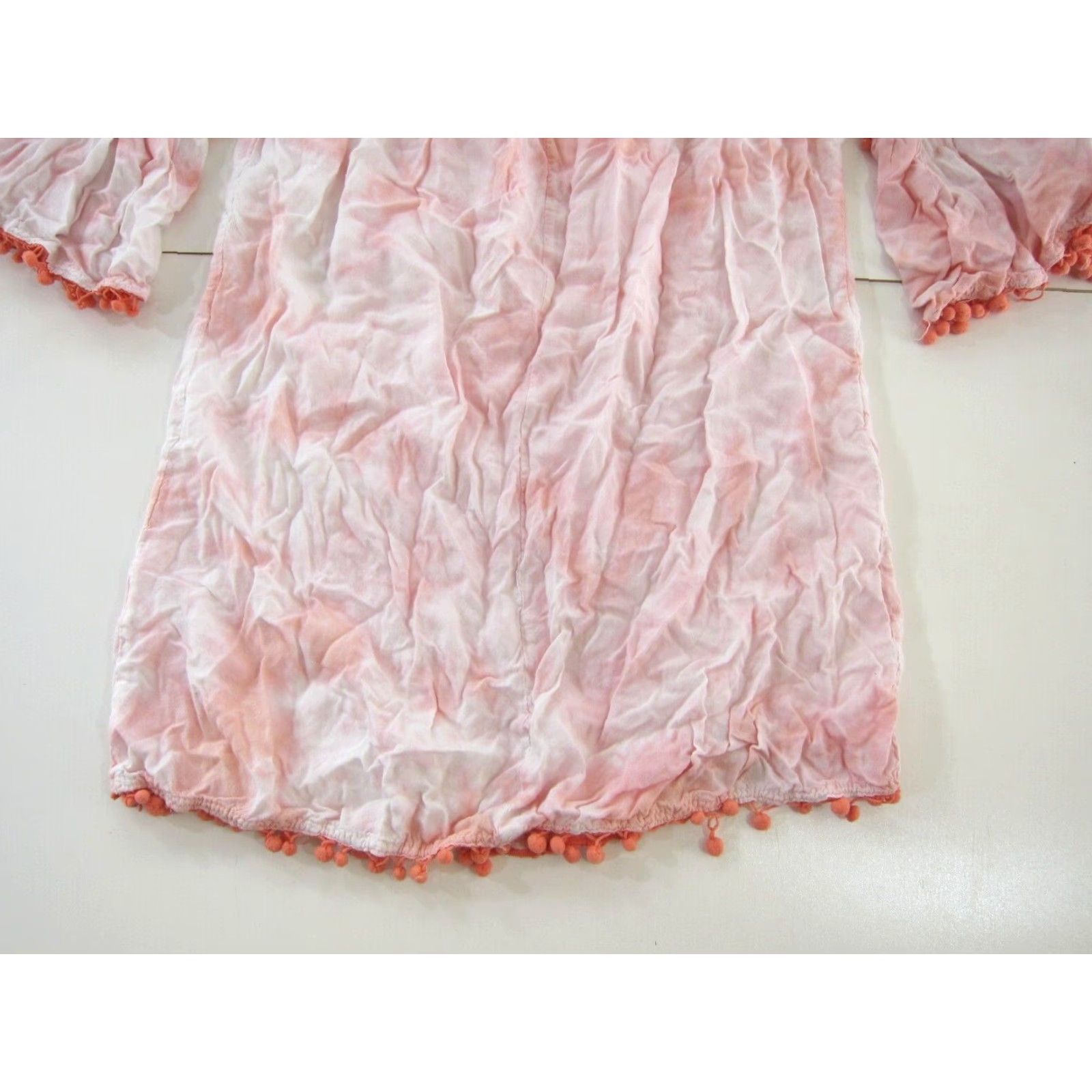 Vintage Exist Pink Tie Dye Off Shoulder 3/4 Sleeve Blouse OS Blouse Boho Tunic Women OS Size M / US 6-8 / IT 42-44 - 6 Thumbnail