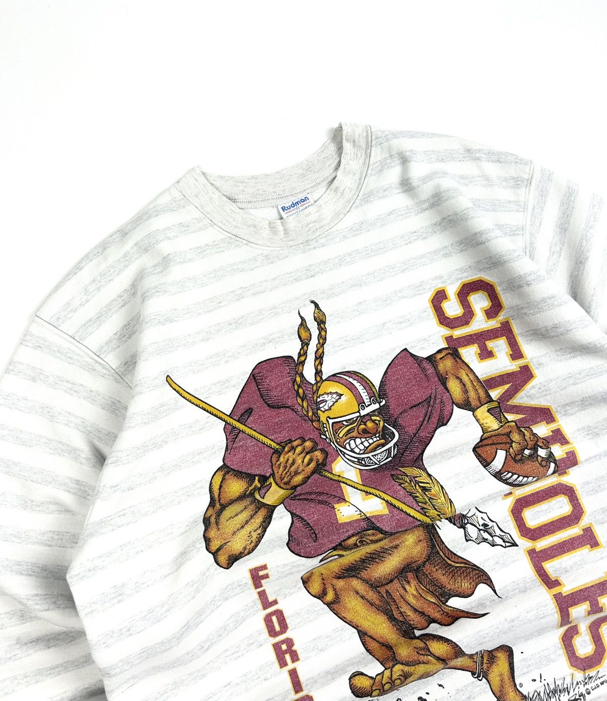 Vintage Vintage 1993 FSU SEMINOLES Striped Gray Sweatshirt Rare USA Size US L / EU 52-54 / 3 - 4 Thumbnail