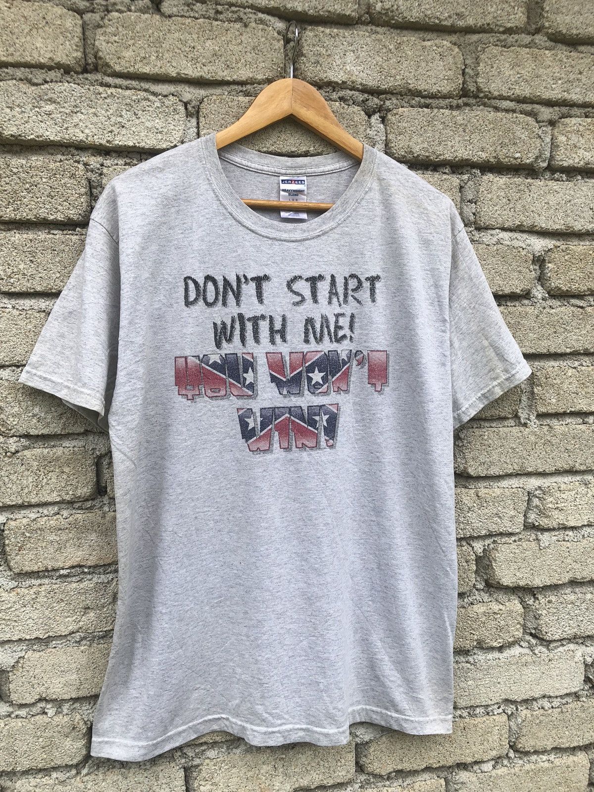 Vintage Vintage Y2K Dont Start With Me You Wont Win Rebel Wording Size US L / EU 52-54 / 3 - 3 Thumbnail