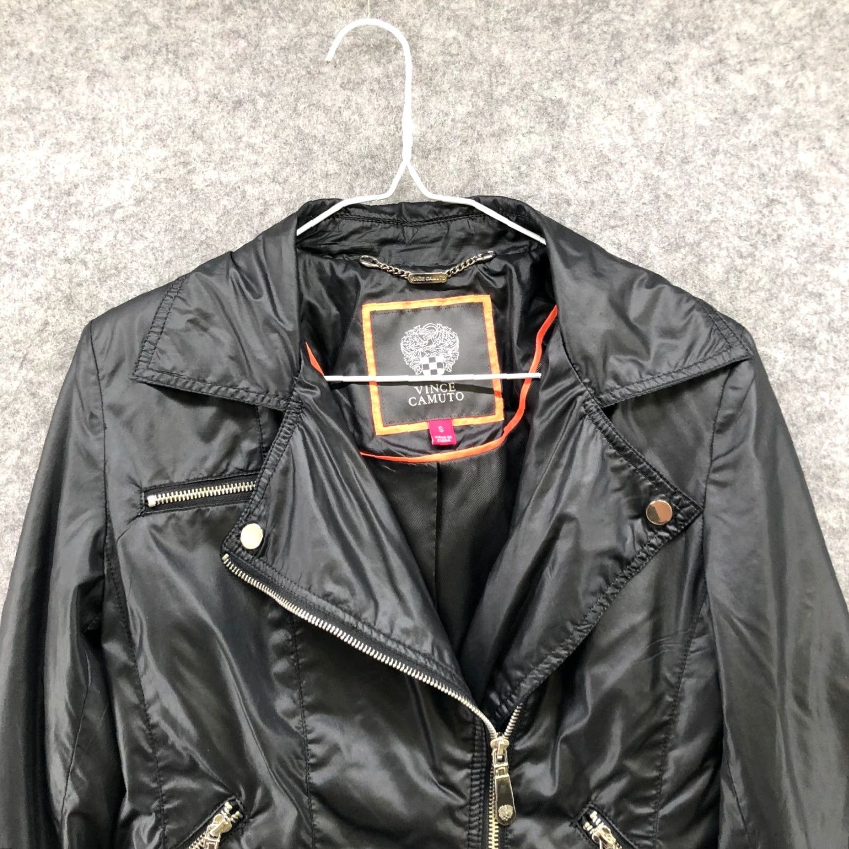 Vince Camuto Vince Camuto Moto Jacket Womens S Black Softshell Insulated Lightweight Zip Short Sleeve Regular Size S / US 4 / IT 40 - 3 Thumbnail