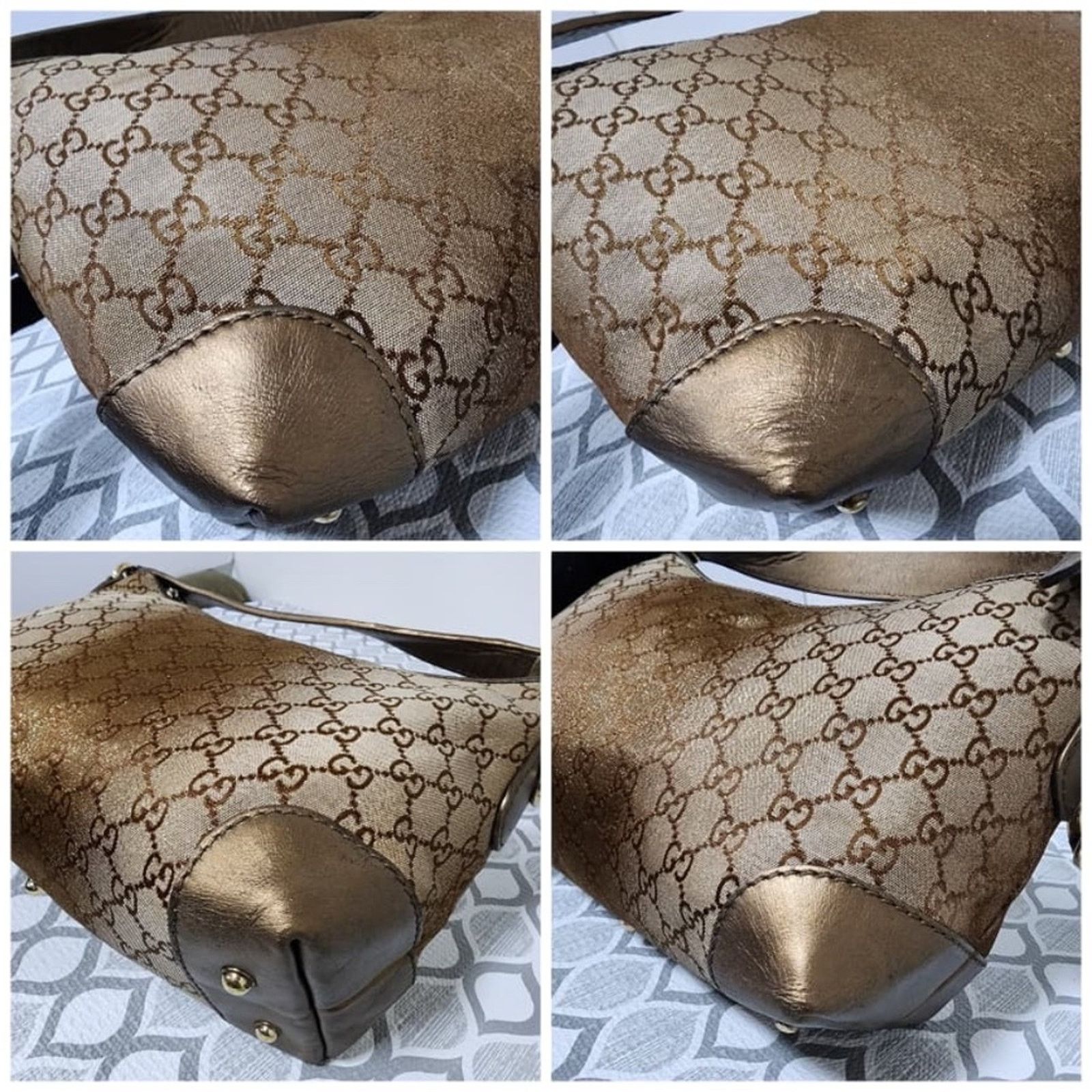 Gucci Authentic Gucci GG Canvas Heart Bit Hobo Bag Brown Size ONE SIZE - 12 Thumbnail