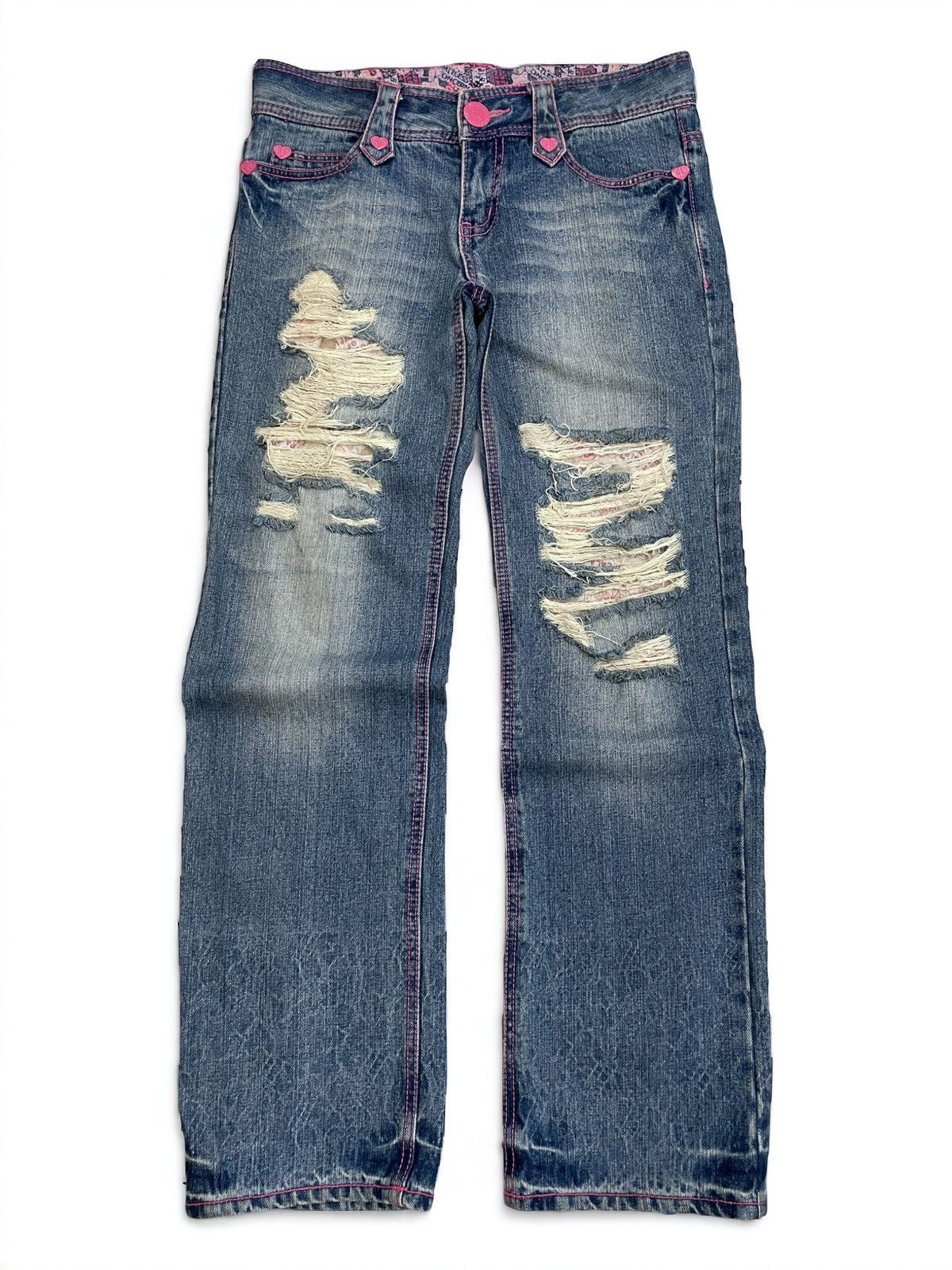 Hysteric Glamour Tralala Clone Devgru Y2k Surf Style Distressed Denim Pants Size US 29 - 3 Thumbnail