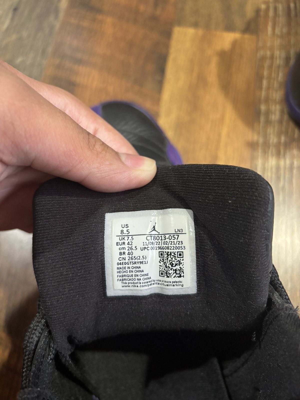 Jordan Brand Jordan 12 Retro Field Purple Size US 8.5 / EU 41-42 - 6 Thumbnail