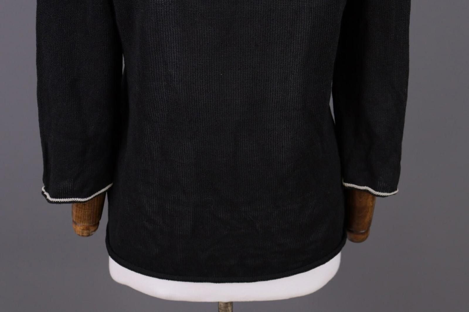 Designer Annette Gortz Black Lagenlook Linen Knit Sweater Size S Size S / US 4 / IT 40 - 11 Thumbnail