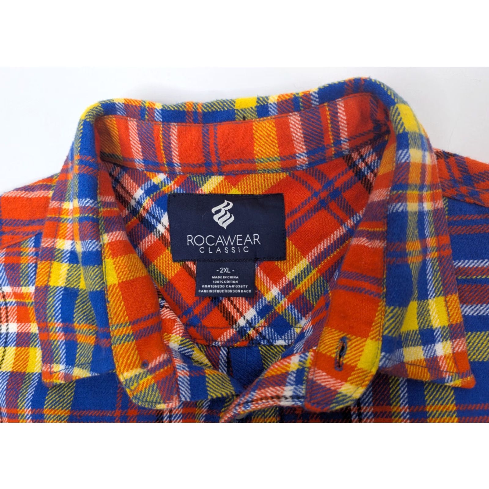 Rocawear VINTAGE Rocawear Shirt Men's 2XL Orange Plaid Button Up Long Sleeve Collared Hip Hop 90s Grunge Size US XXL / EU 58 / 5 - 7 Thumbnail