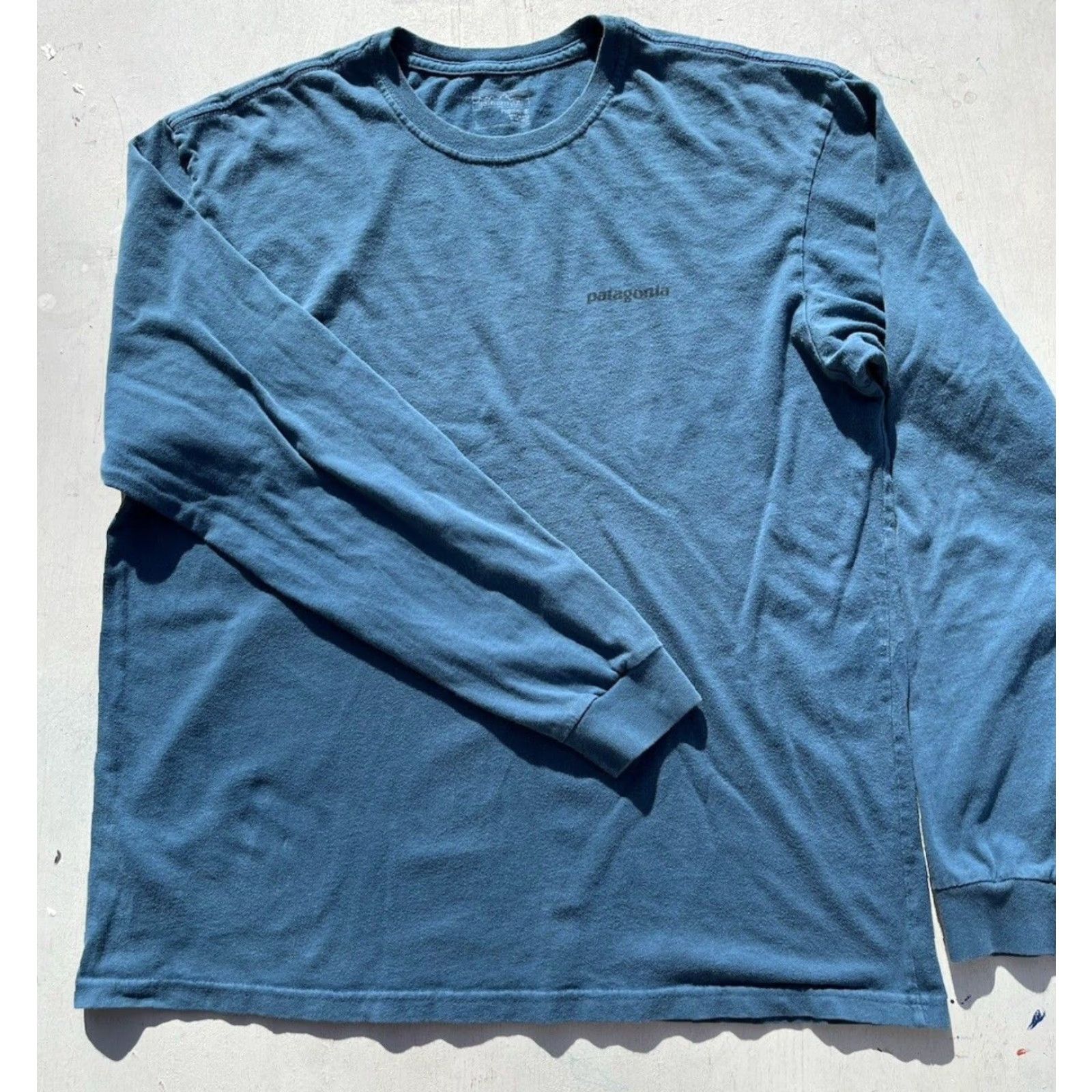 Patagonia Patagonia T-Shirt Blue/Green Logo Responsibili-tee Men’s L Shirt Regular Crew Neck 100% Organic Cotton Size US L / EU 52-54 / 3 - 6 Thumbnail
