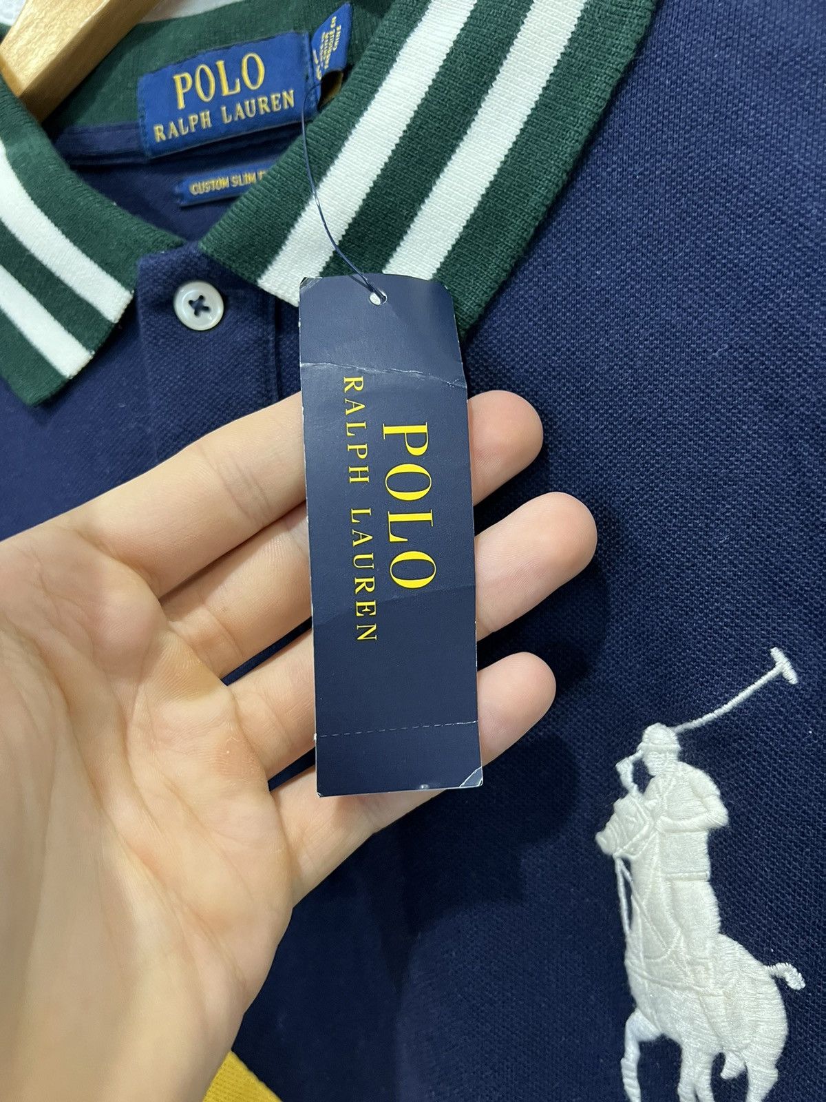Vintage NWT Vintage Polo Ralph Lauren Blue Polo Shirt 90’s Size US L / EU 52-54 / 3 - 5 Thumbnail