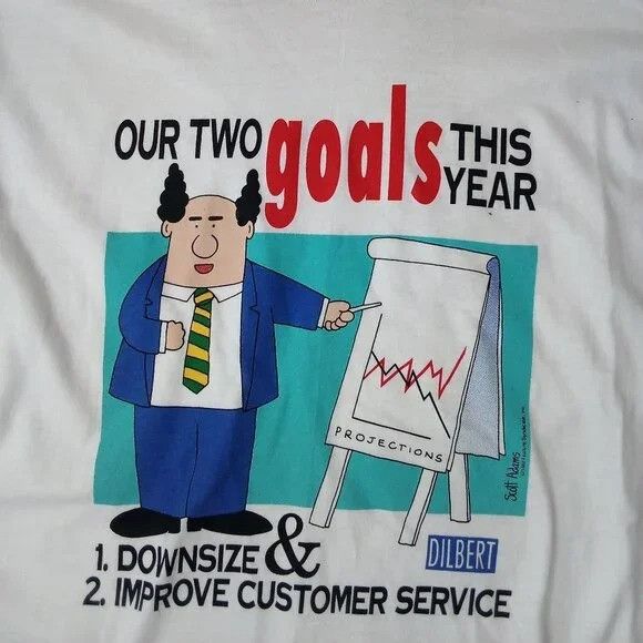 Vintage Deadstock Vintage Dilbert Two Goals This Year T-Shirt Size US XXL / EU 58 / 5 - 1 Thumbnail