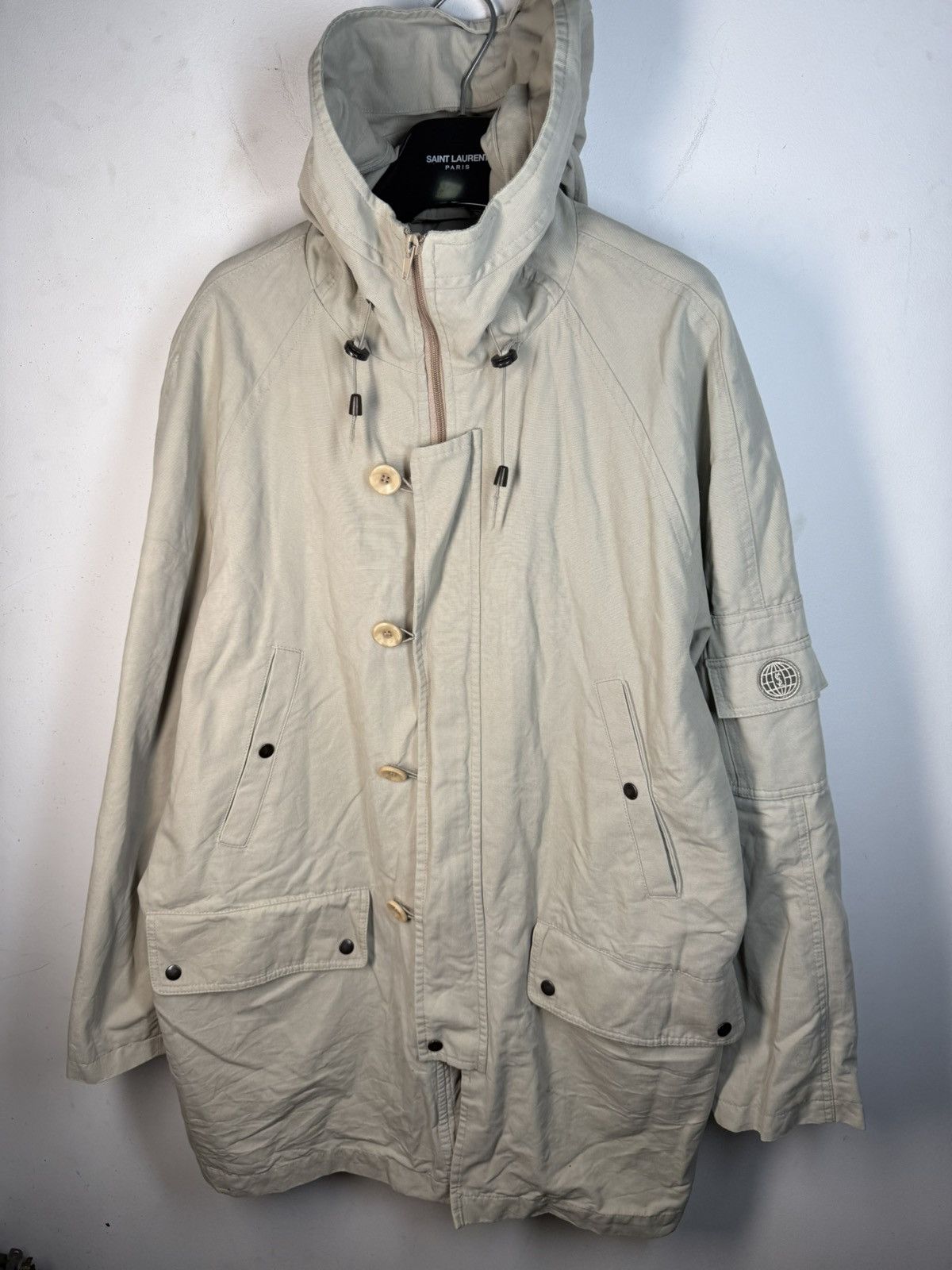 Yves Saint Laurent Beige YSL Jacket Parka Autumn Hooded Size US L / EU 52-54 / 3 - 14 Thumbnail