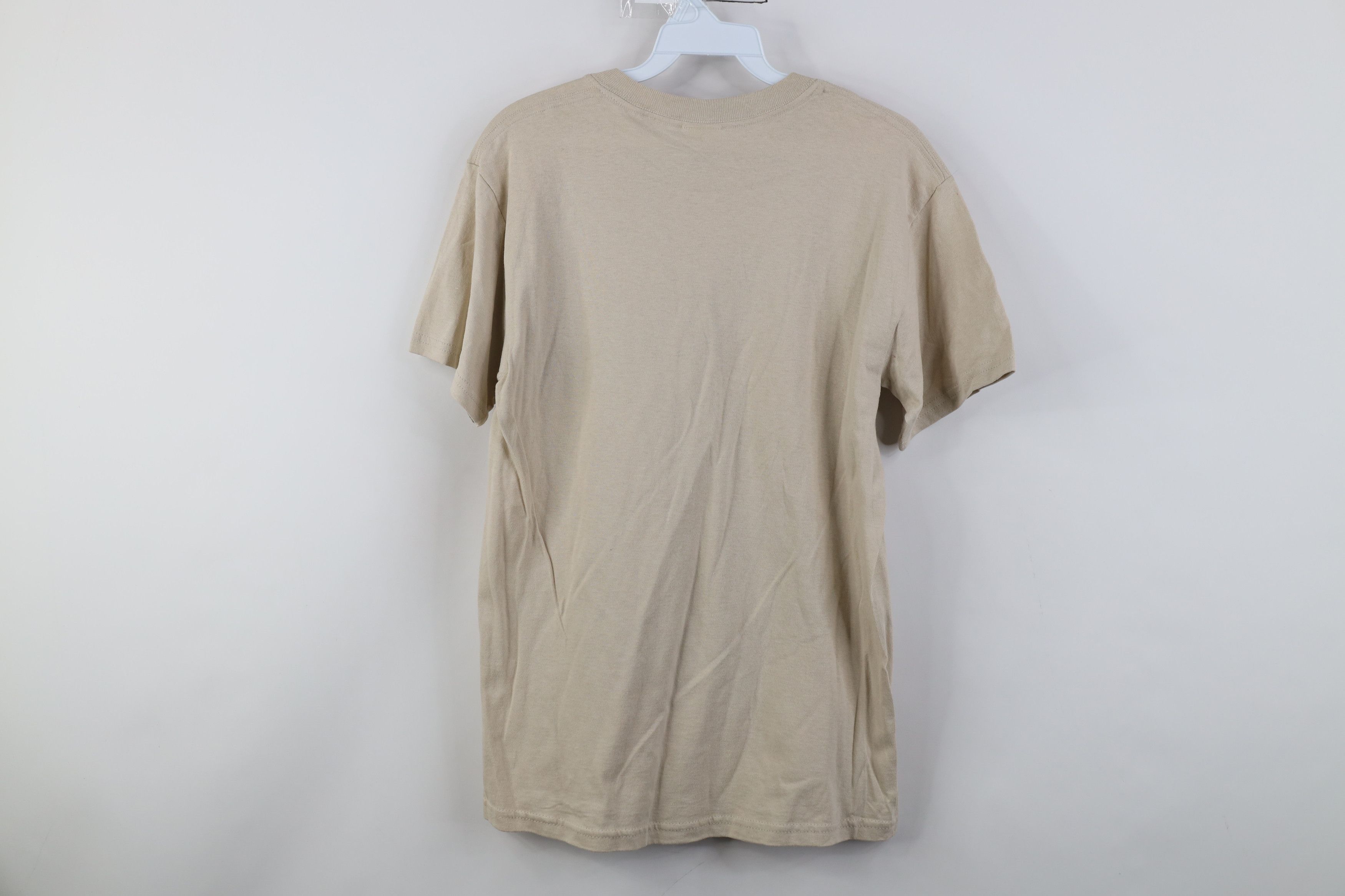 Vintage Vintage Y2K Streetwear Heavyweight Cotton T-Shirt Beige Tan Size US S / EU 44-46 / 1 - 9 Thumbnail