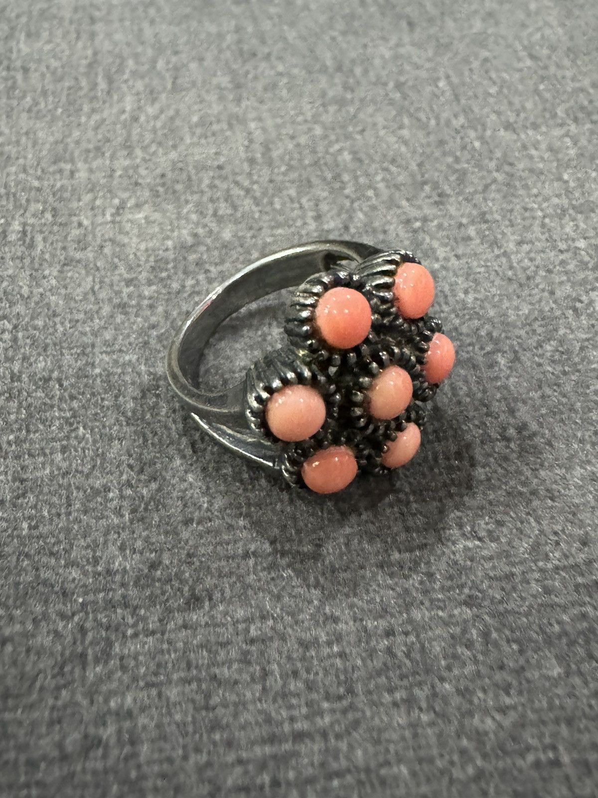 Jewelry STERLING 925 PINK CORAL STONES RING SIZE 7 Size ONE SIZE - 1 Thumbnail