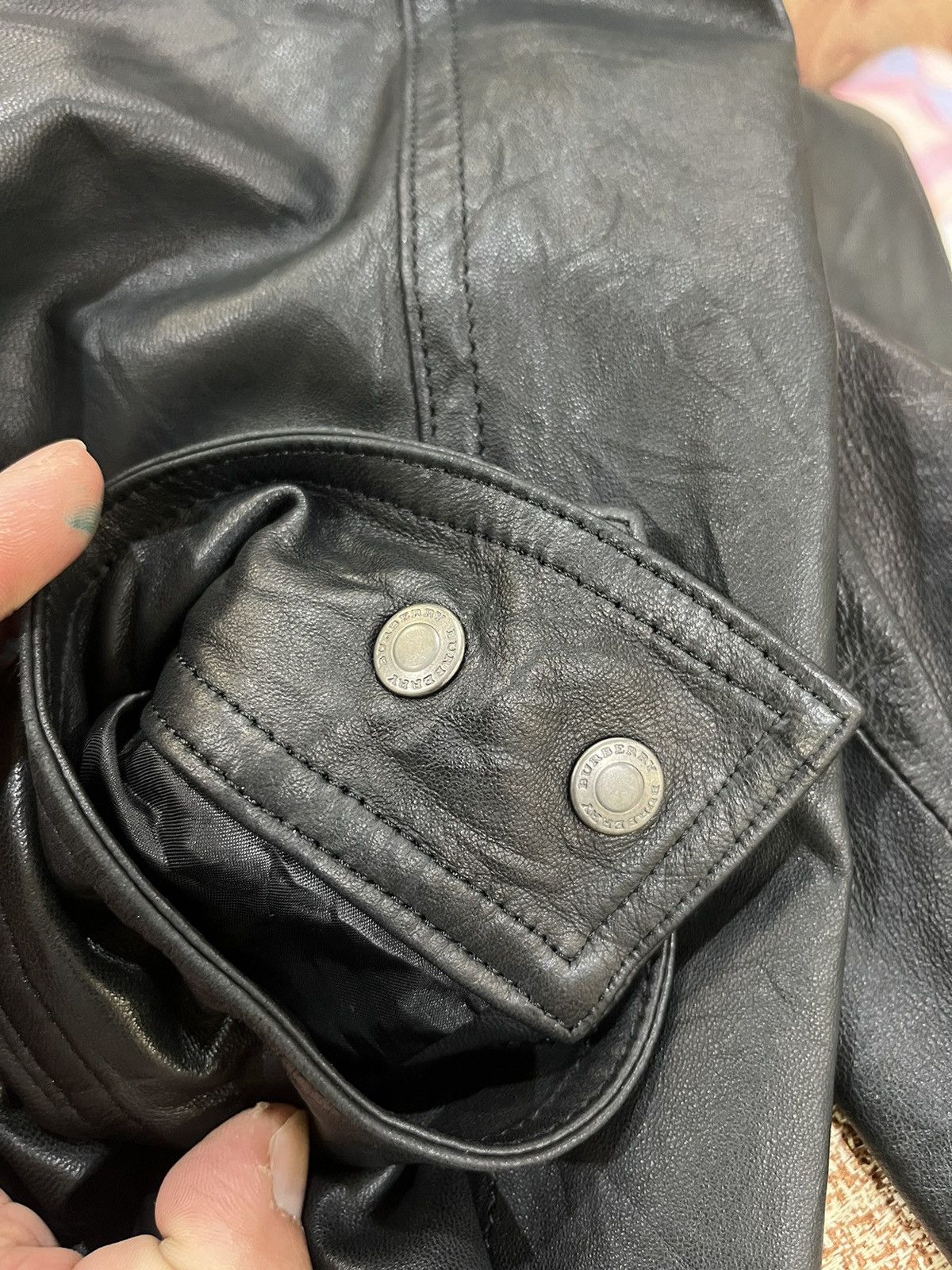 Burberry Authentic BURBERRY Sheepskin Leather Jacket Size US L / EU 52-54 / 3 - 15 Thumbnail