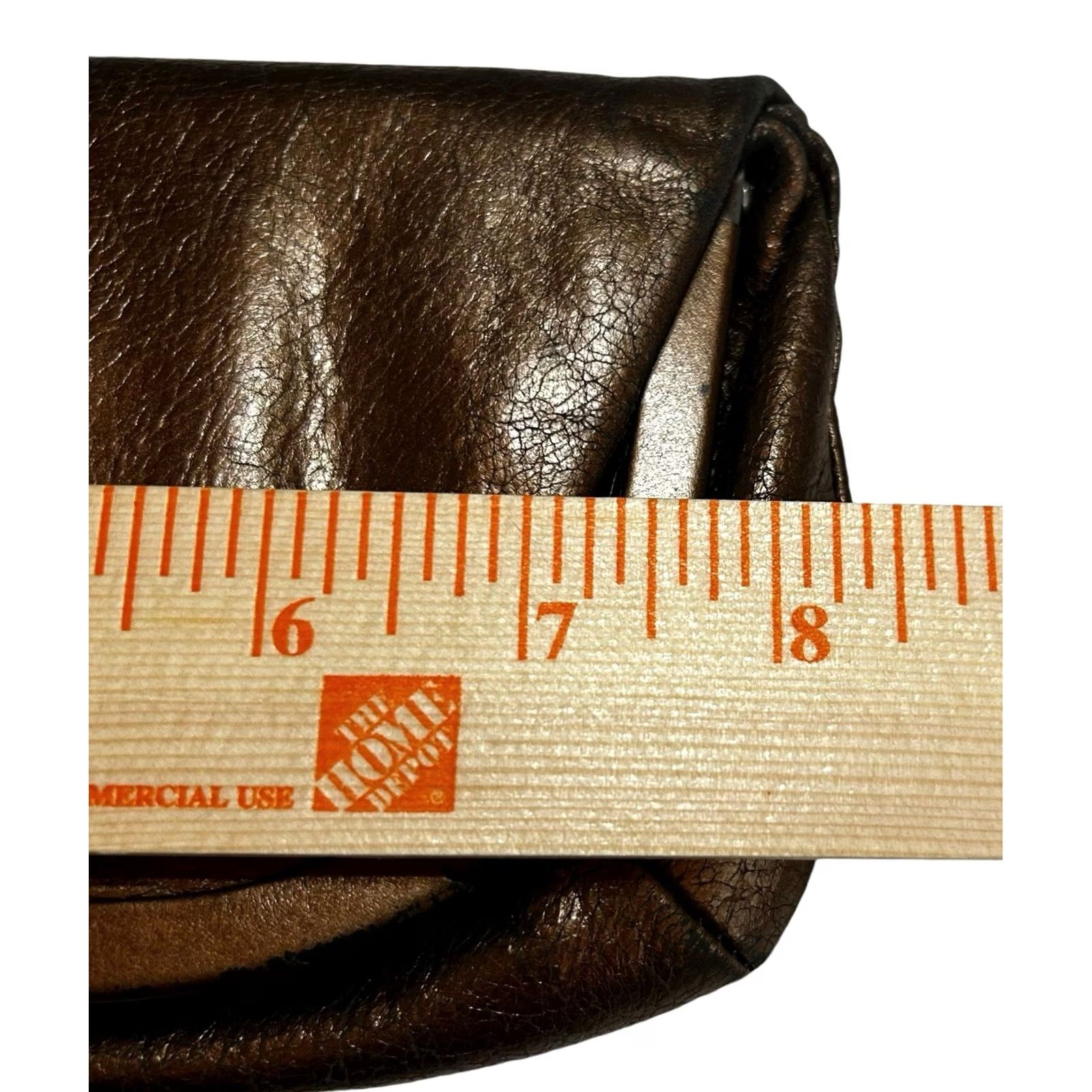 Vintage VINTAGE HOBO International Skyler Clutch Leather Metallic Brown FoldOver Crossbody Wristlet Purse Size ONE SIZE - 7 Thumbnail