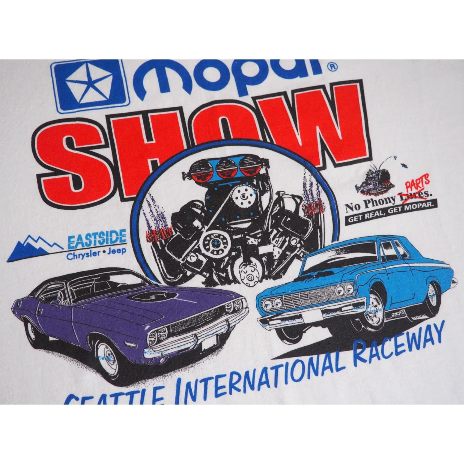 Hanes VTG Hanes 2000s Mopar Hot Rod Muscle Car Seattle White Tee T-Shirt XL Mens Cotton Graphic Tee Hanes White Short Sleeve Vintage 2000s Decade 2000s Size US XL / EU 56 / 4 - 5 Thumbnail