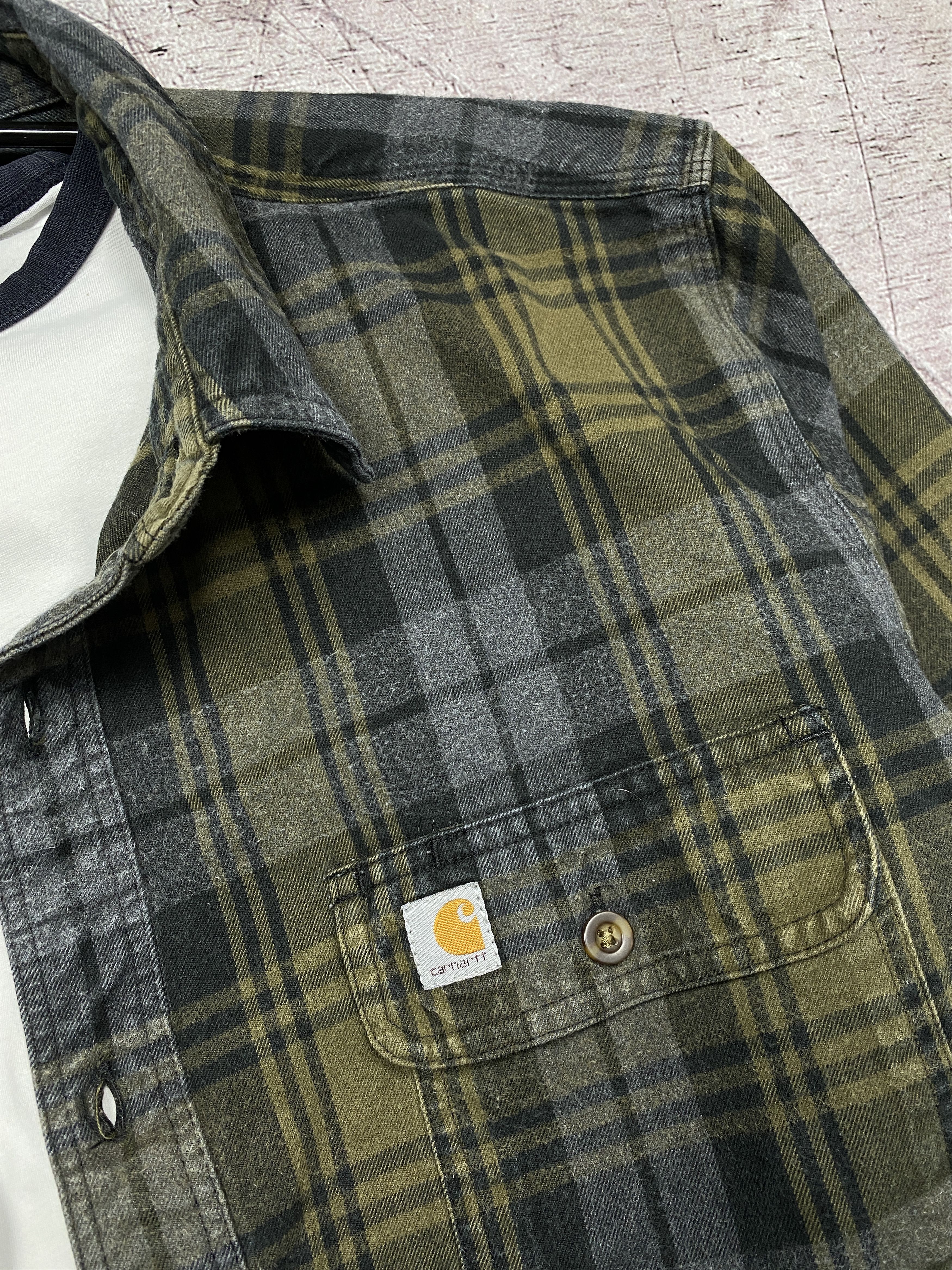 Carhartt × Vintage Carhartt Vintage Mens Flannel Plaid Shirt Y2K Overshirt Size US XXL / EU 58 / 5 - 3 Thumbnail
