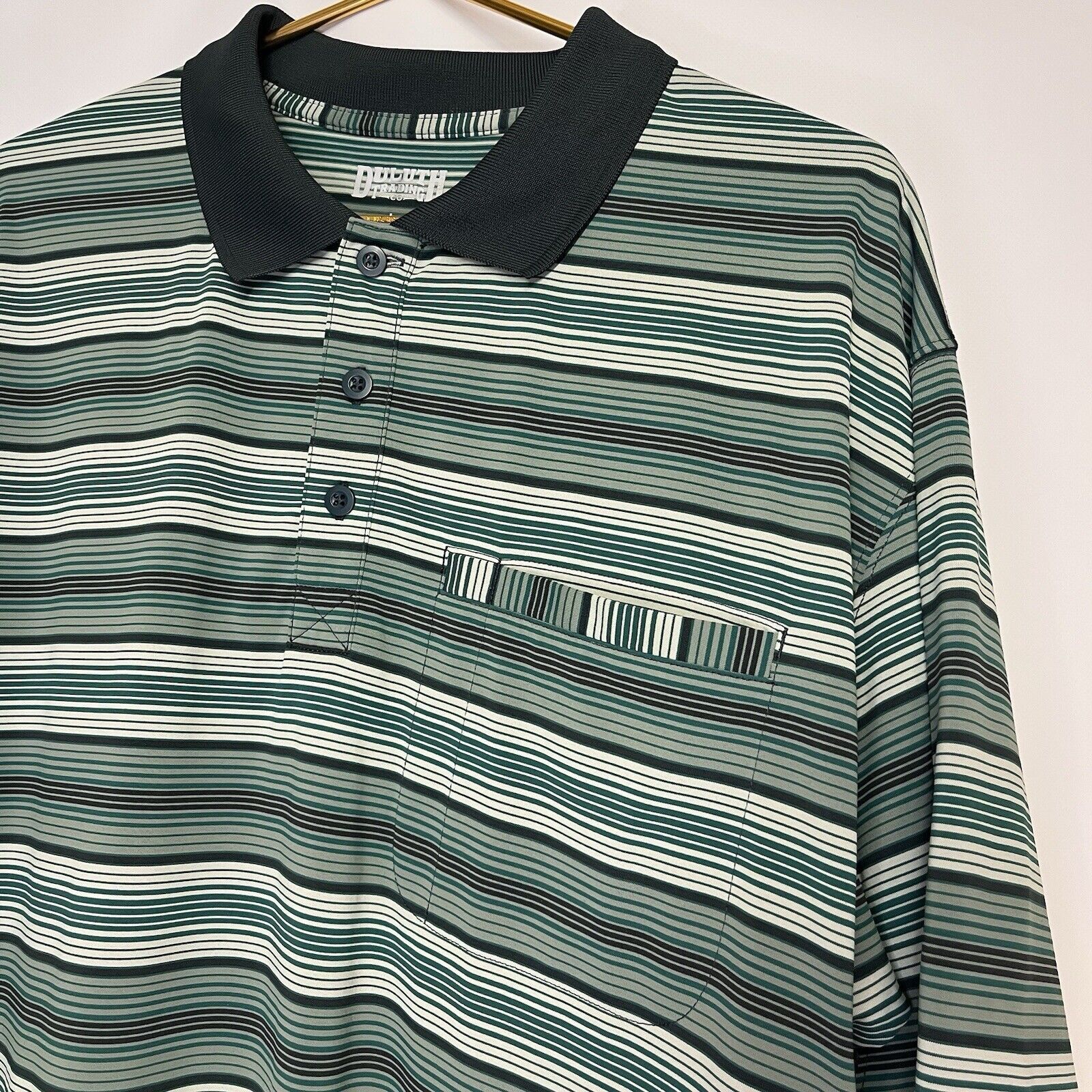 Duluth Trading Company Duluth Trading Co Polo Shirt Mens Green Striped Size US L / EU 52-54 / 3 - 3 Thumbnail