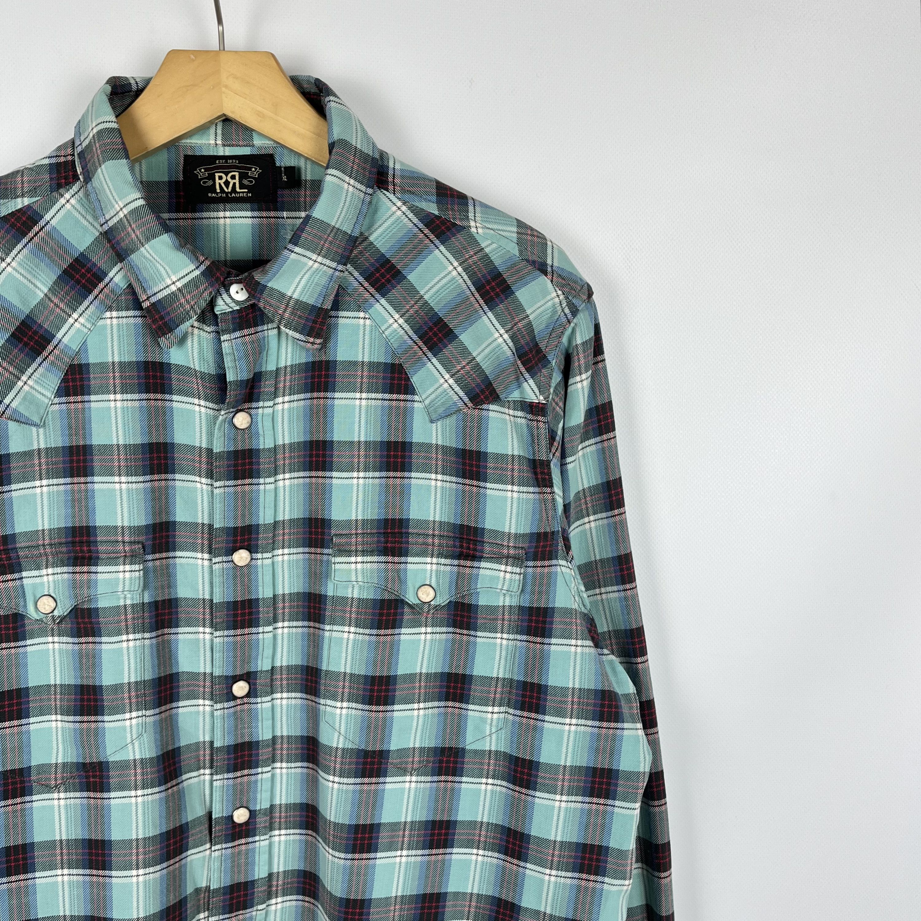 RRL Ralph Lauren RRL Ralph Lauren Western Checkered Long Sleeve Shirt Size US XL / EU 56 / 4 - 3 Thumbnail