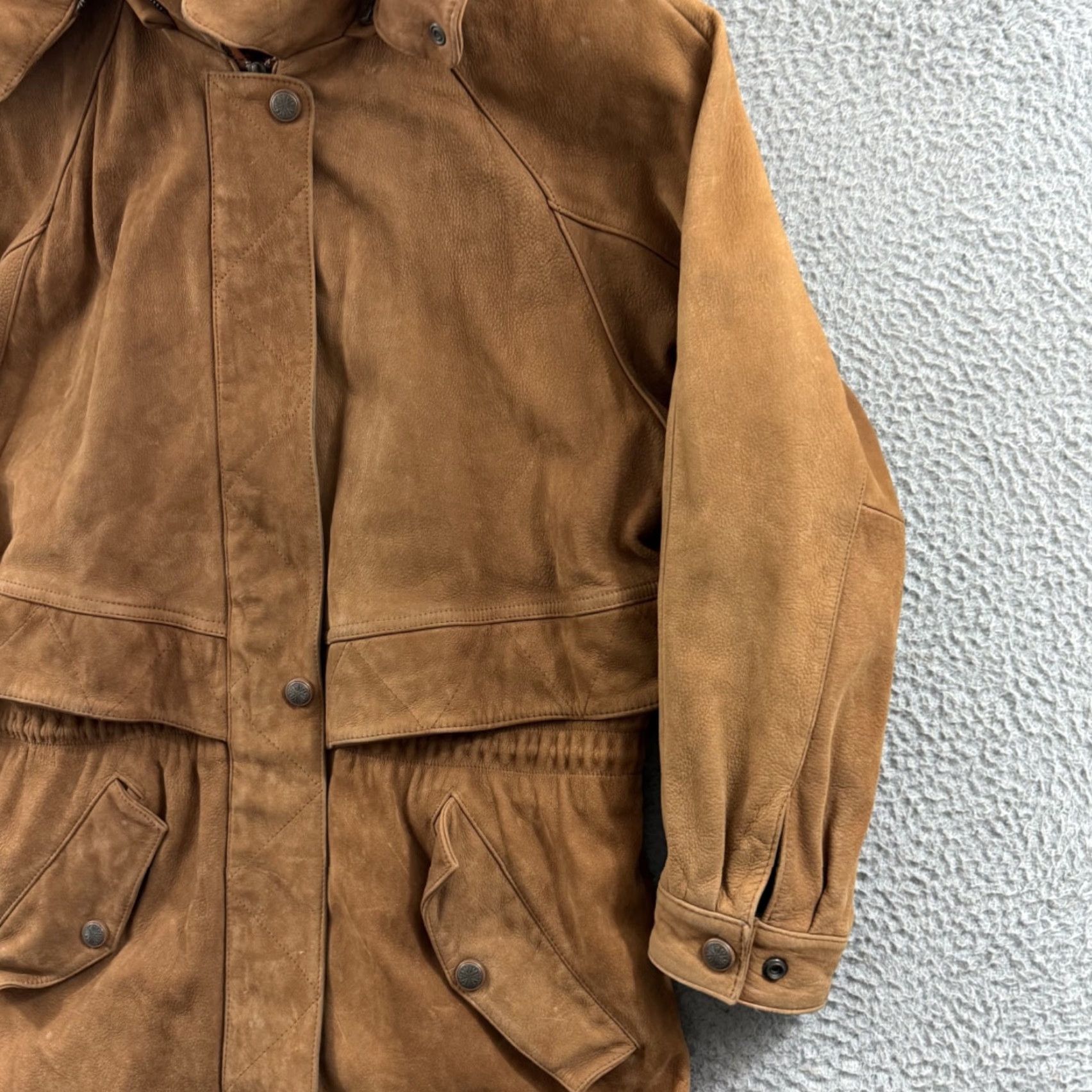 Vintage Adventure Bound Wilsons Coat Womens Medium Brown Leather Suede Hooded Parka Jacket Coat Size M / US 6-8 / IT 42-44 - 5 Thumbnail
