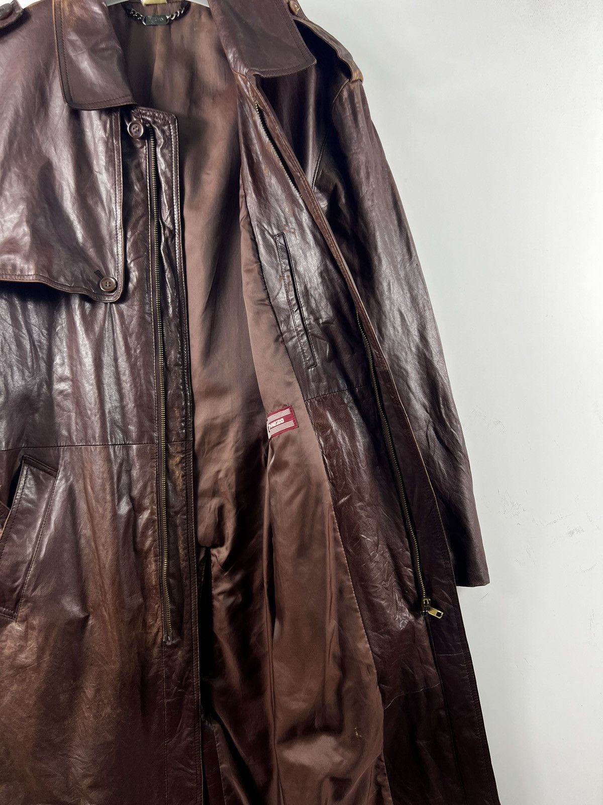 Other 🔥 LEATHER URBAN INTERMEZZO TRENCH COAT Size US S / EU 44-46 / 1 - 12 Thumbnail