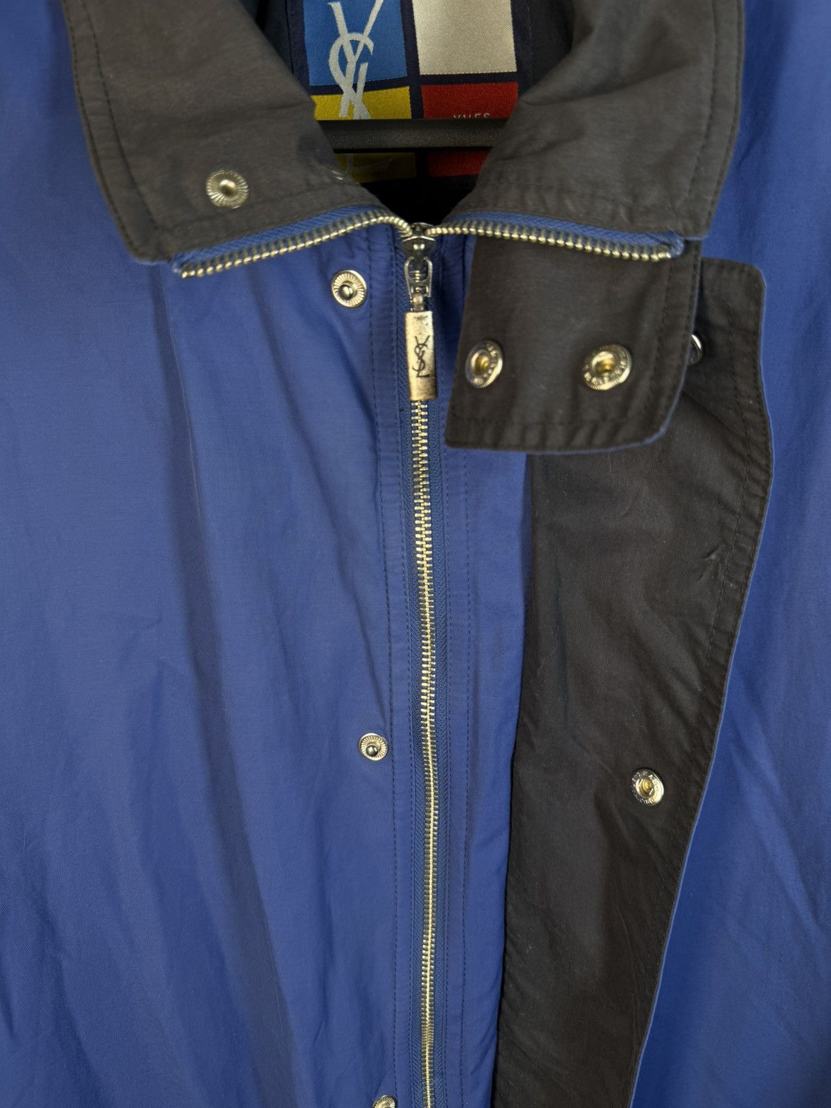 Yves Saint Laurent Autumn YSL Jacket Blue YSL Coat Zip Up Collar Vintage Size US L / EU 52-54 / 3 - 15 Thumbnail